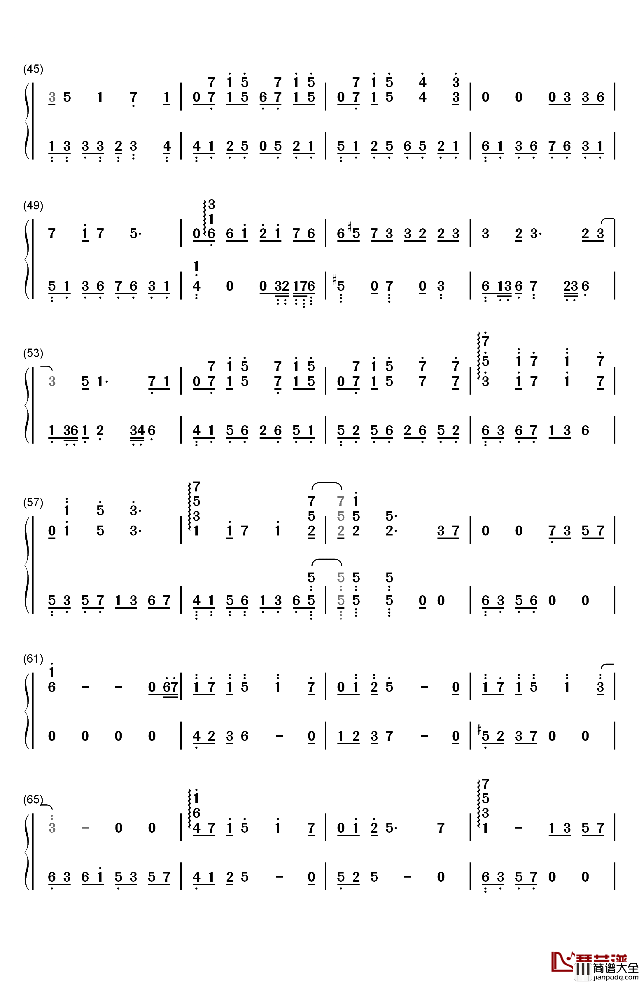 Truth钢琴简谱_数字双手_广桥真纪子