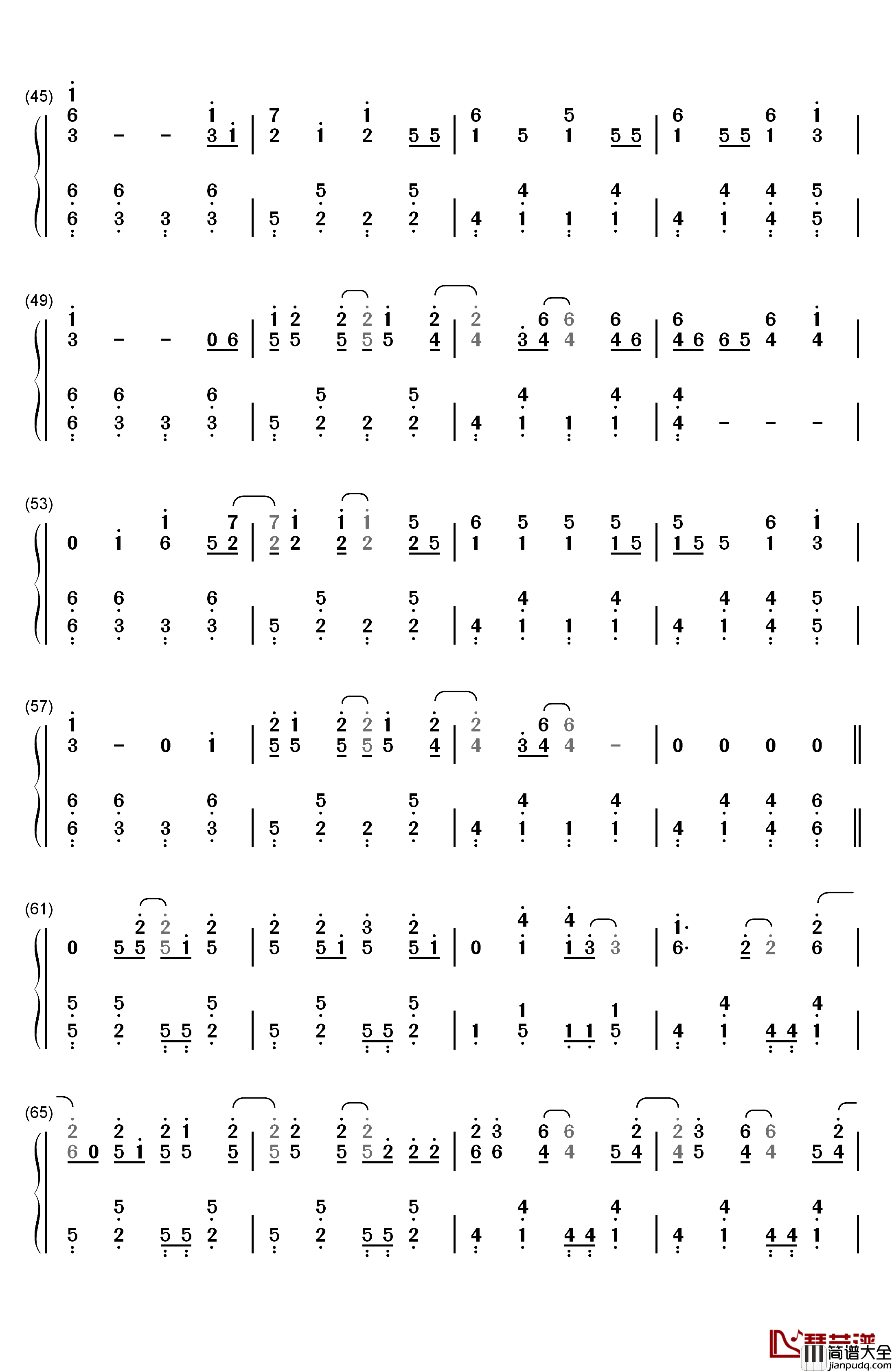 Mean钢琴简谱_数字双手_Taylor_Swift