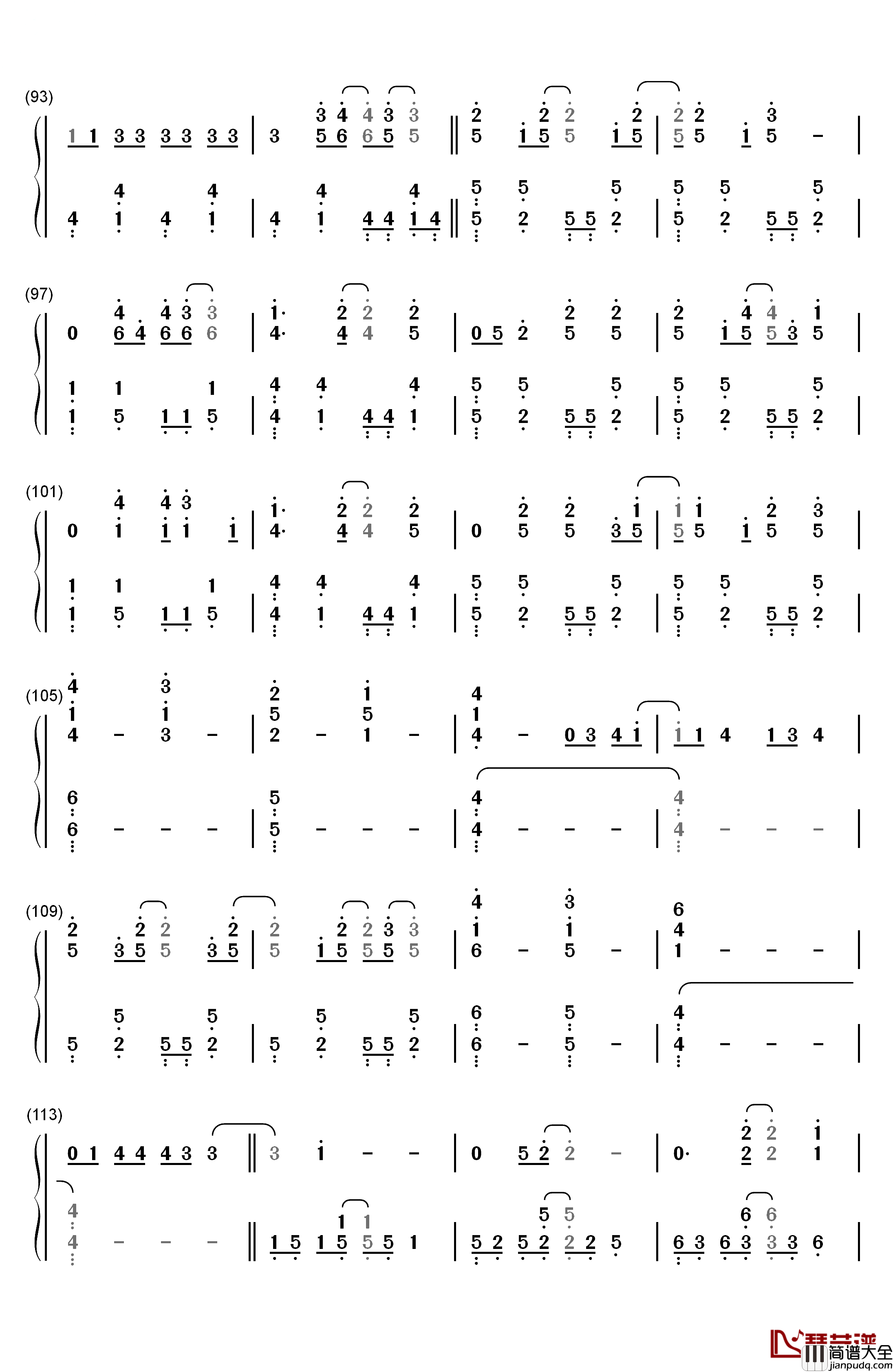 Mean钢琴简谱_数字双手_Taylor_Swift