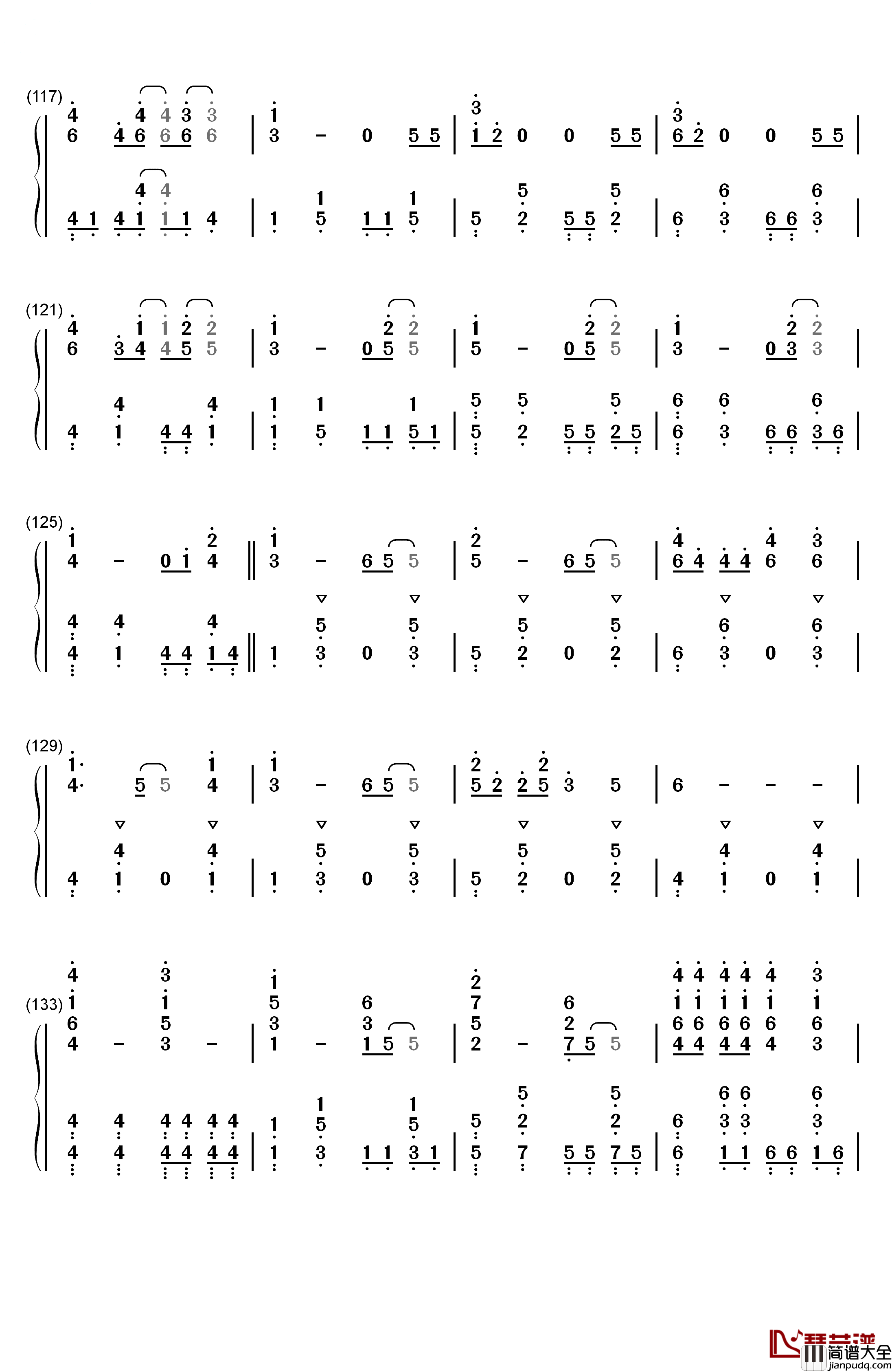 Mean钢琴简谱_数字双手_Taylor_Swift