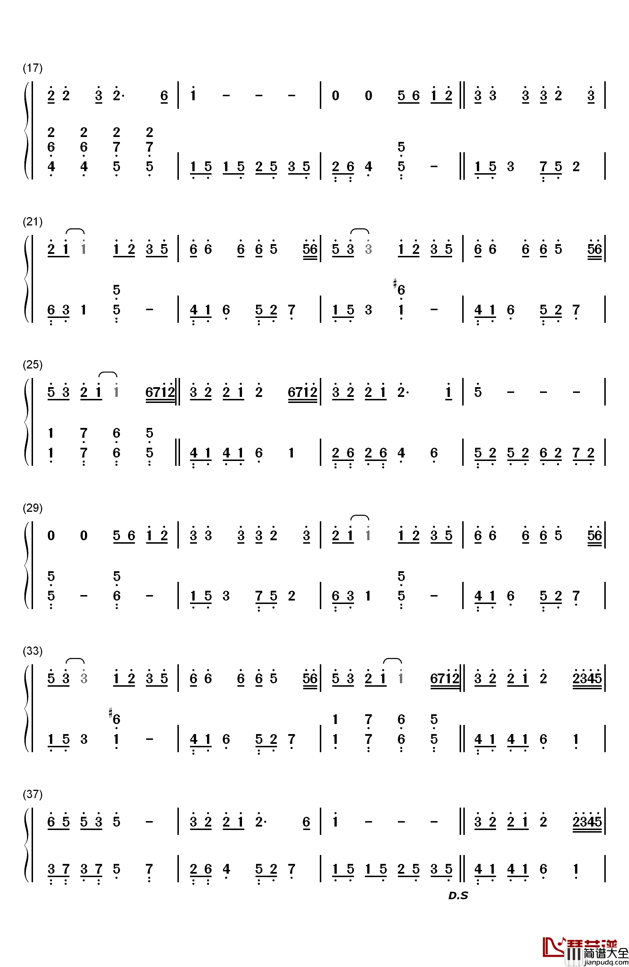 选择钢琴简谱_数字双手_叶倩文_林子祥