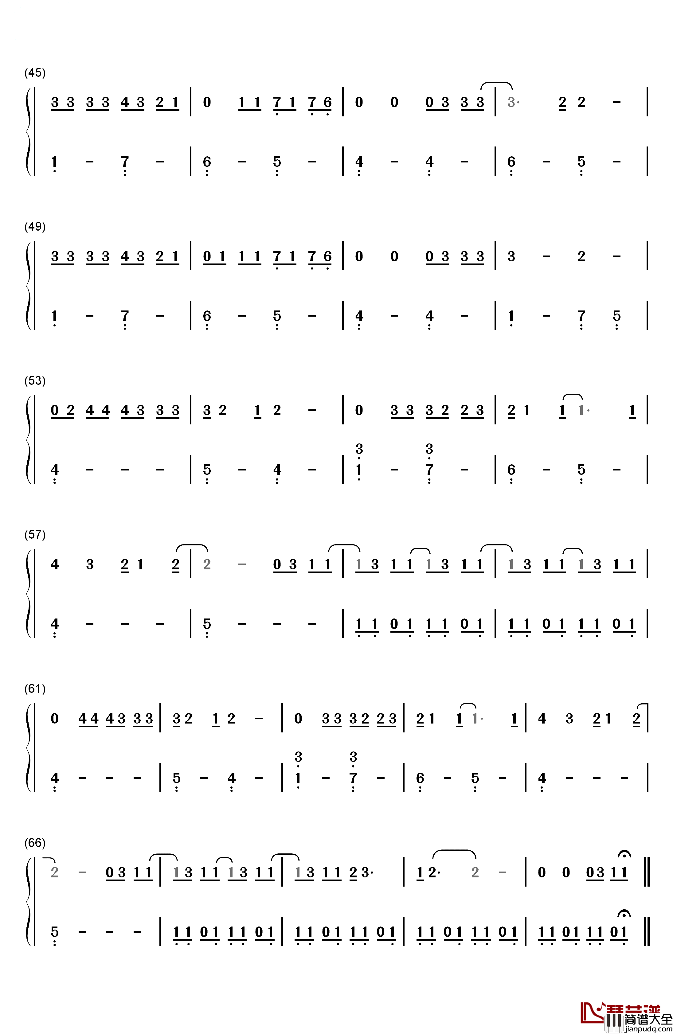 Only_You钢琴简谱_数字双手_Selena_Gomez