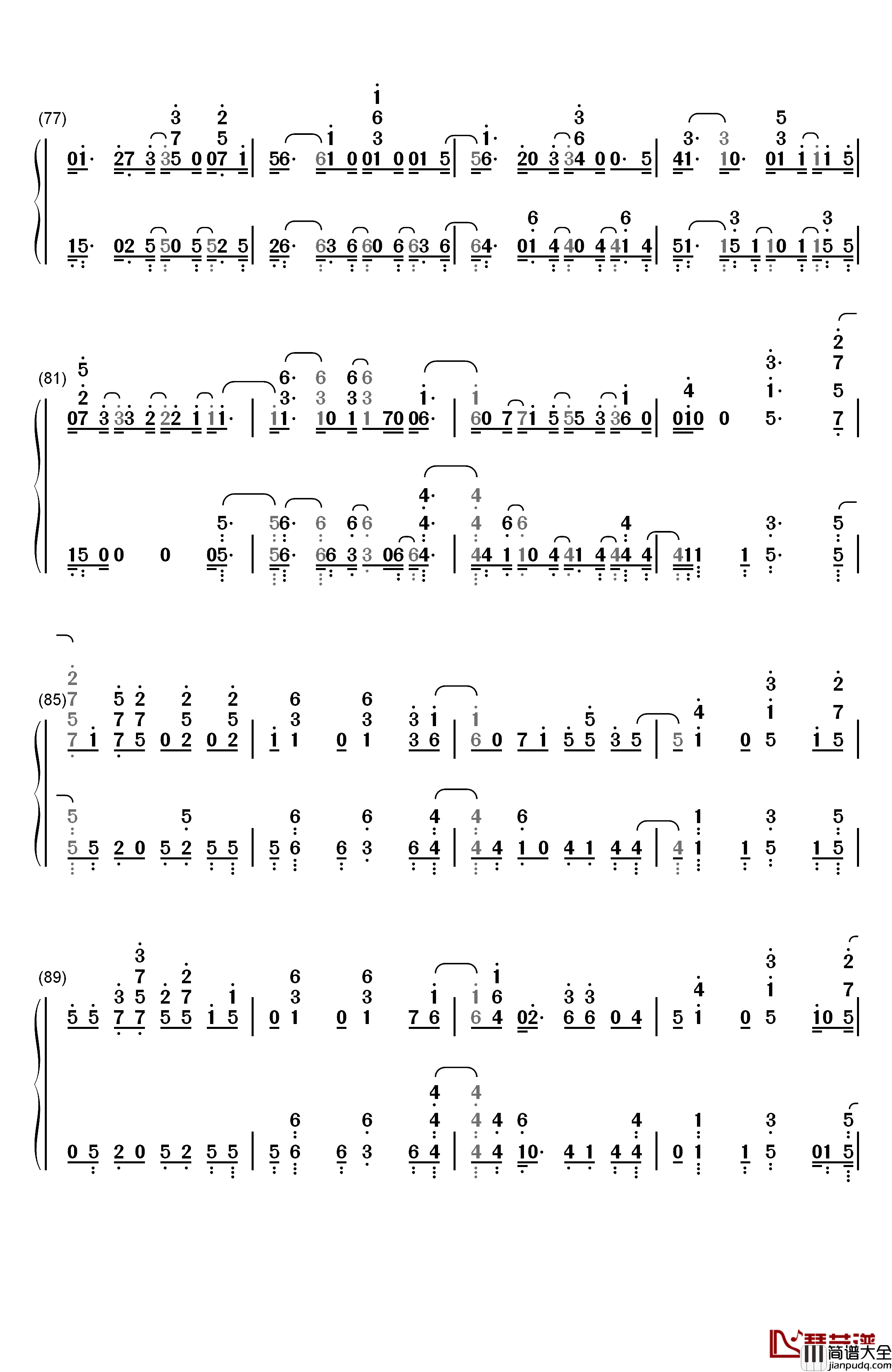 Tired钢琴简谱_数字双手_Alan_Walker_ft_Galvin_James