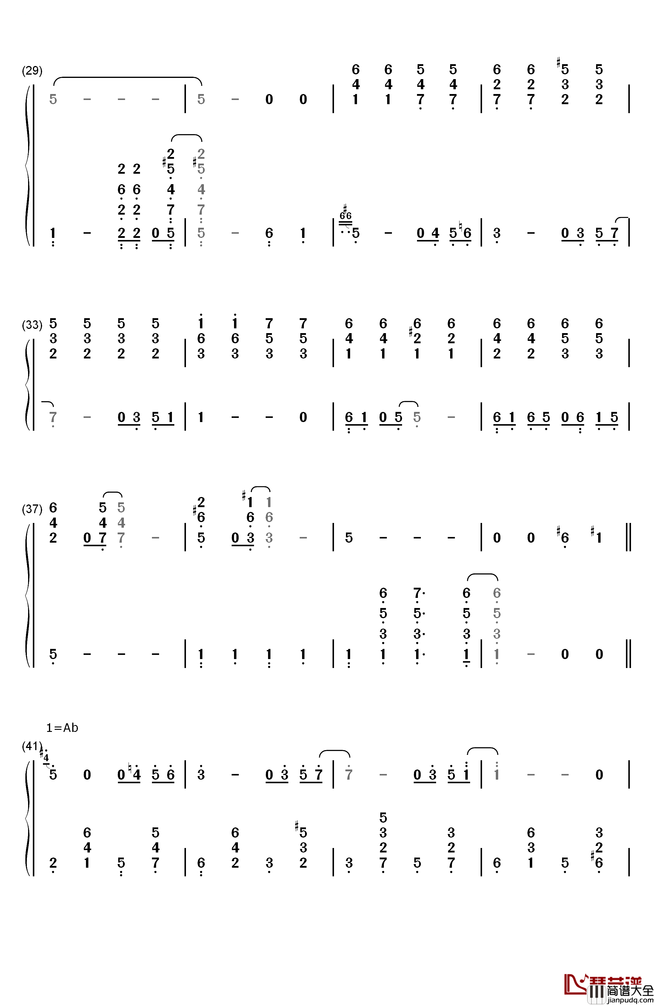 Close_To_You钢琴简谱_数字双手_朋特乐队__The_Carpenters