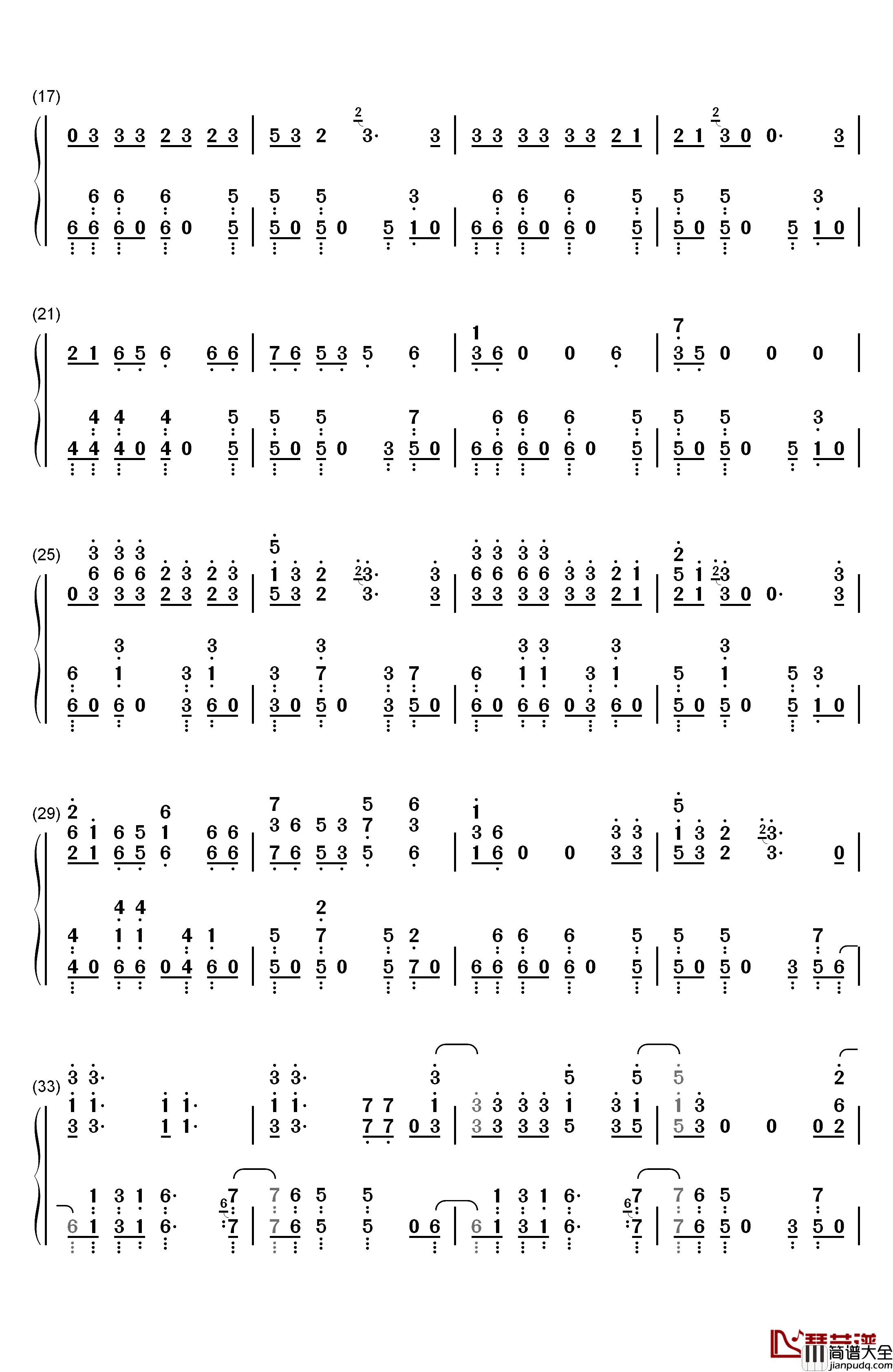 Beat_It钢琴简谱_数字双手_迈克尔·杰克逊__Michael_Jackson