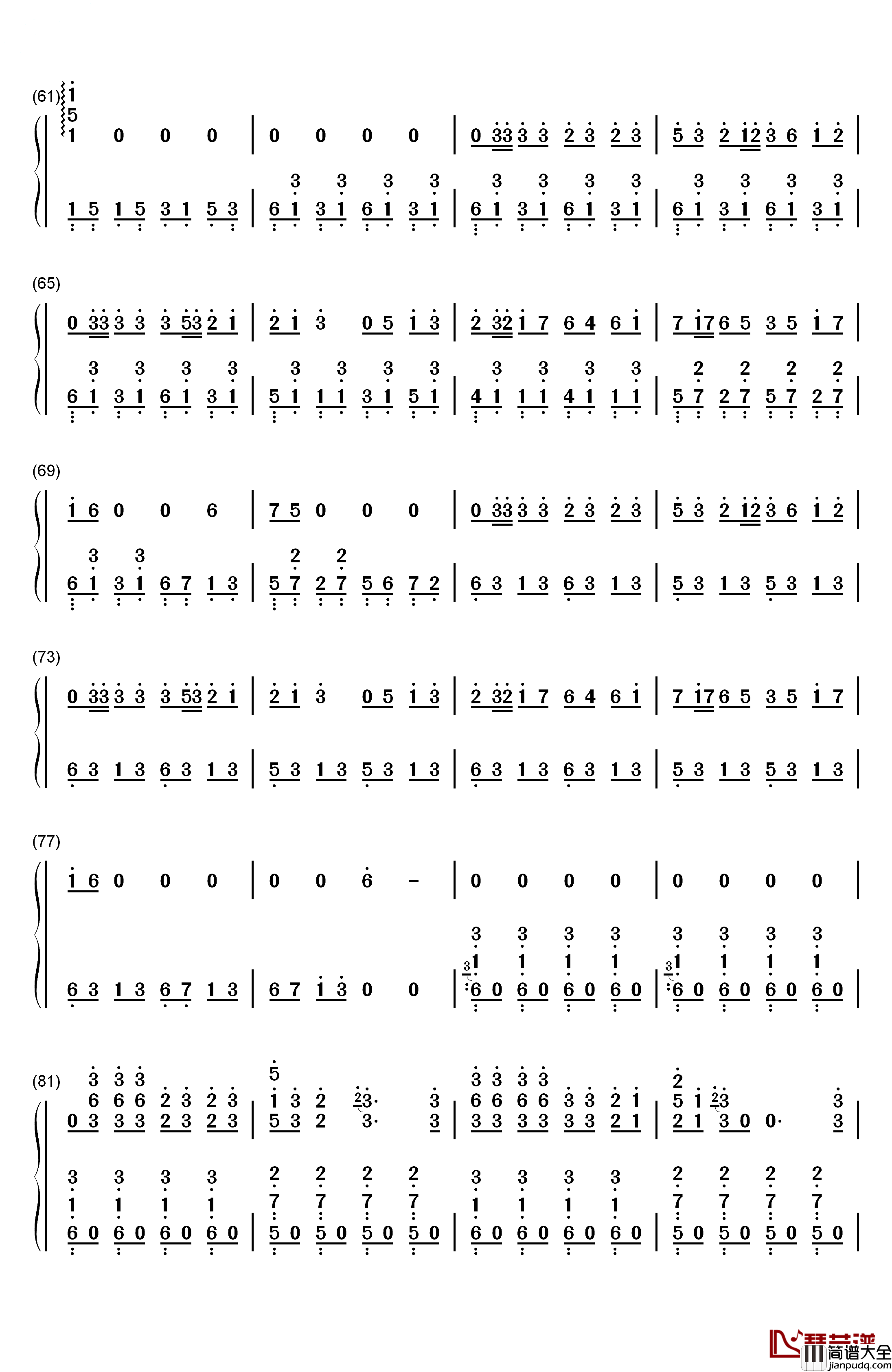 Beat_It钢琴简谱_数字双手_迈克尔·杰克逊__Michael_Jackson