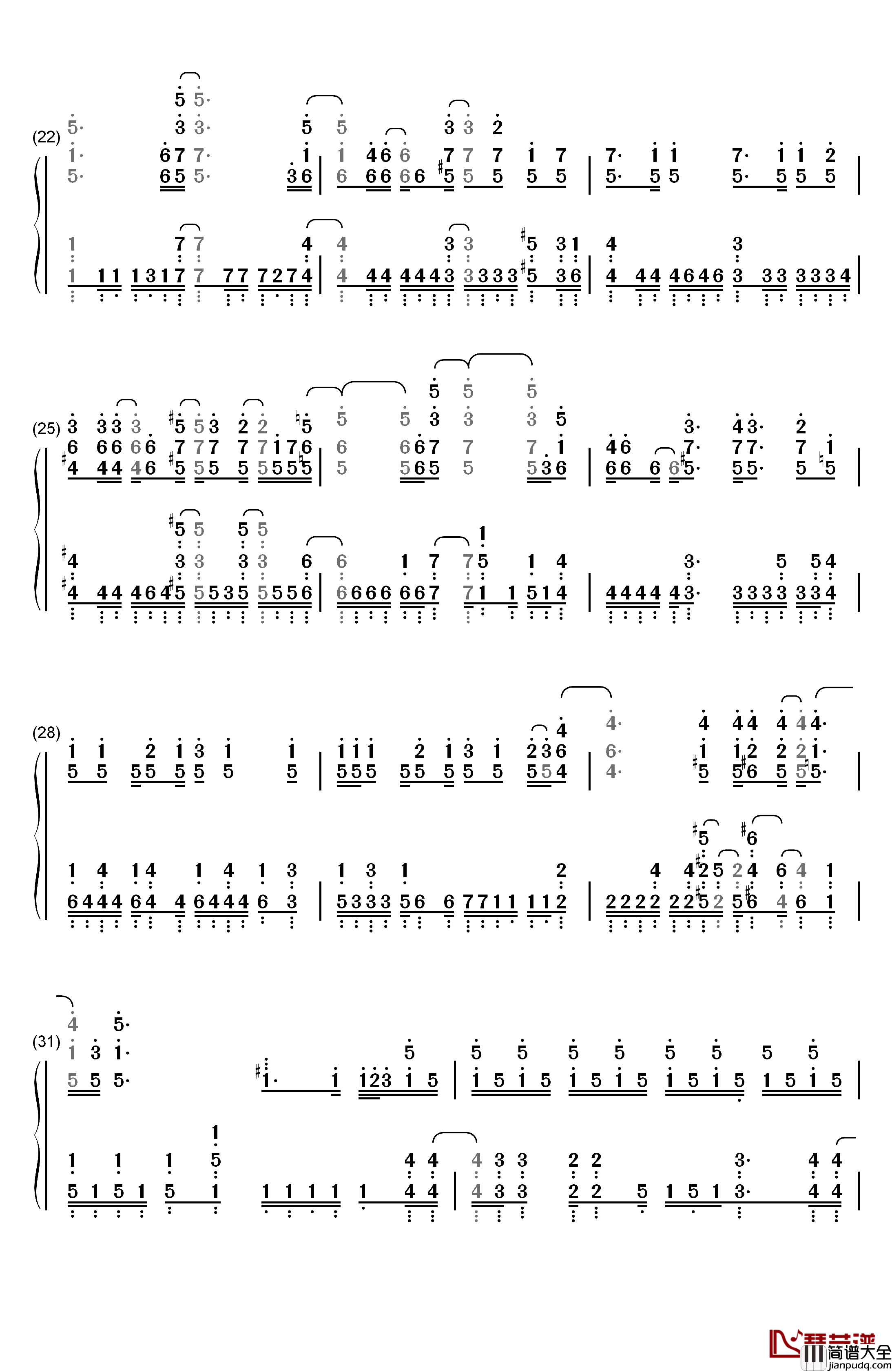 Fantastic_Dreamer钢琴简谱_数字双手_Machico