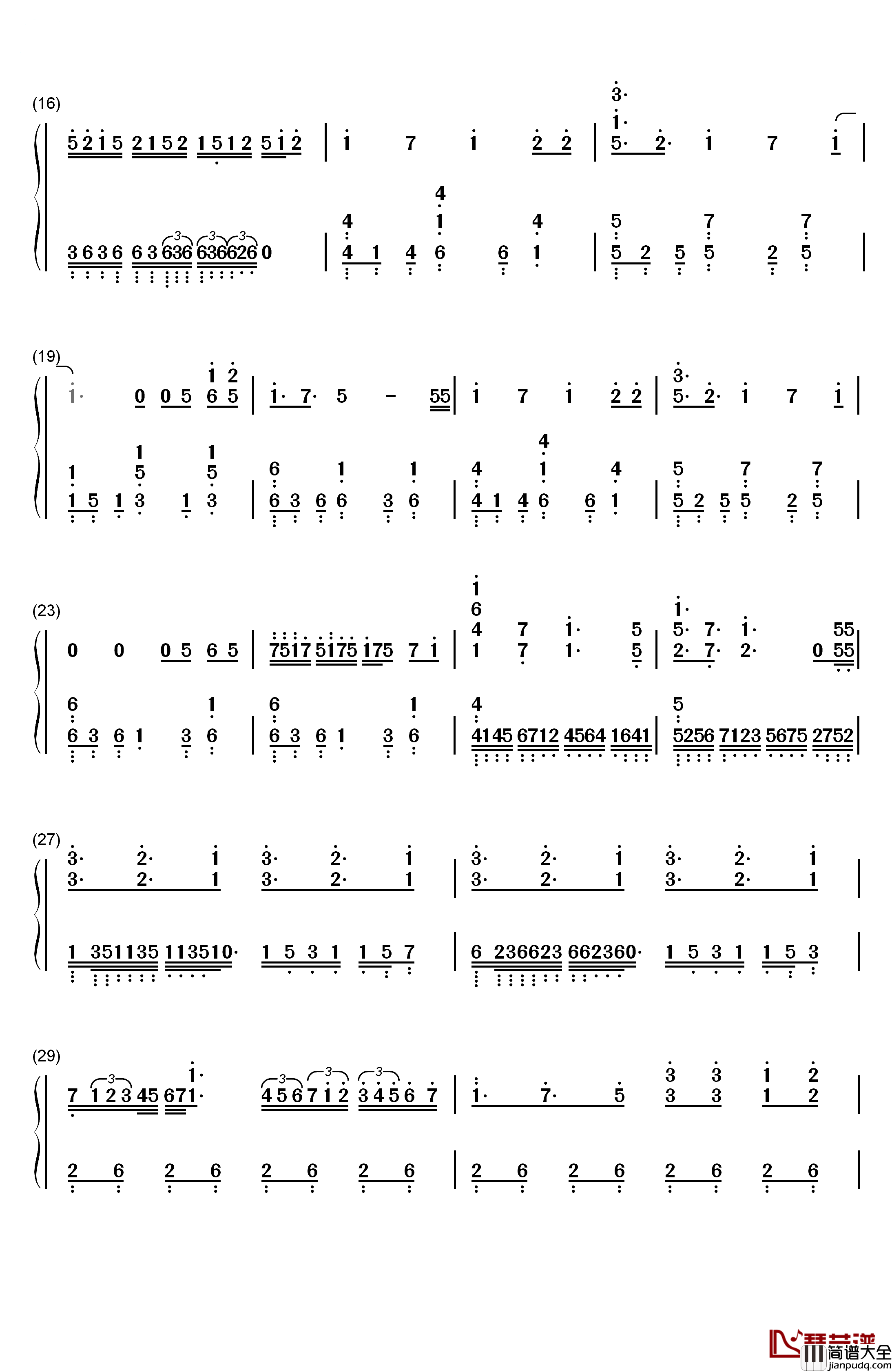 イマココ钢琴简谱_数字双手_东山奈央