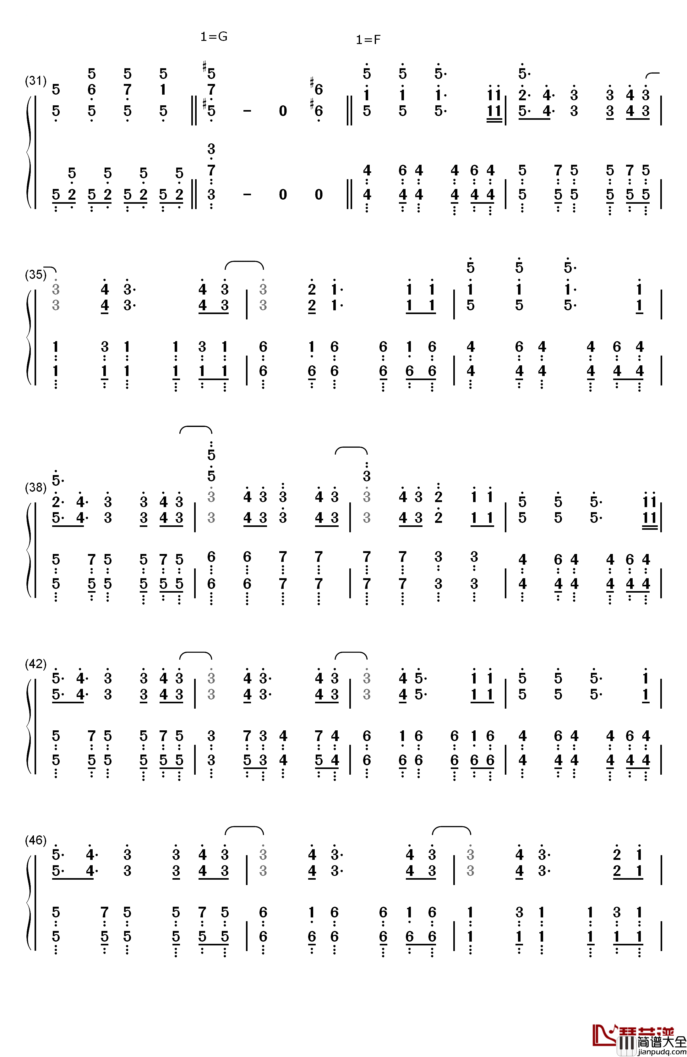 イマココ钢琴简谱_数字双手_东山奈央