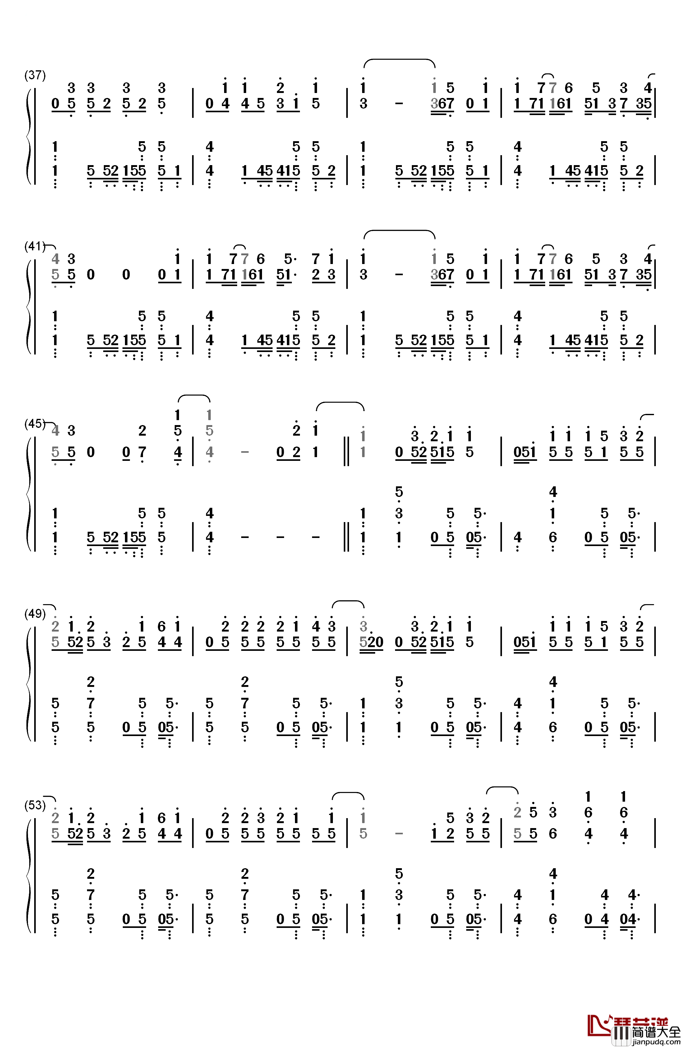 22钢琴简谱_数字双手_Taylor_Swift