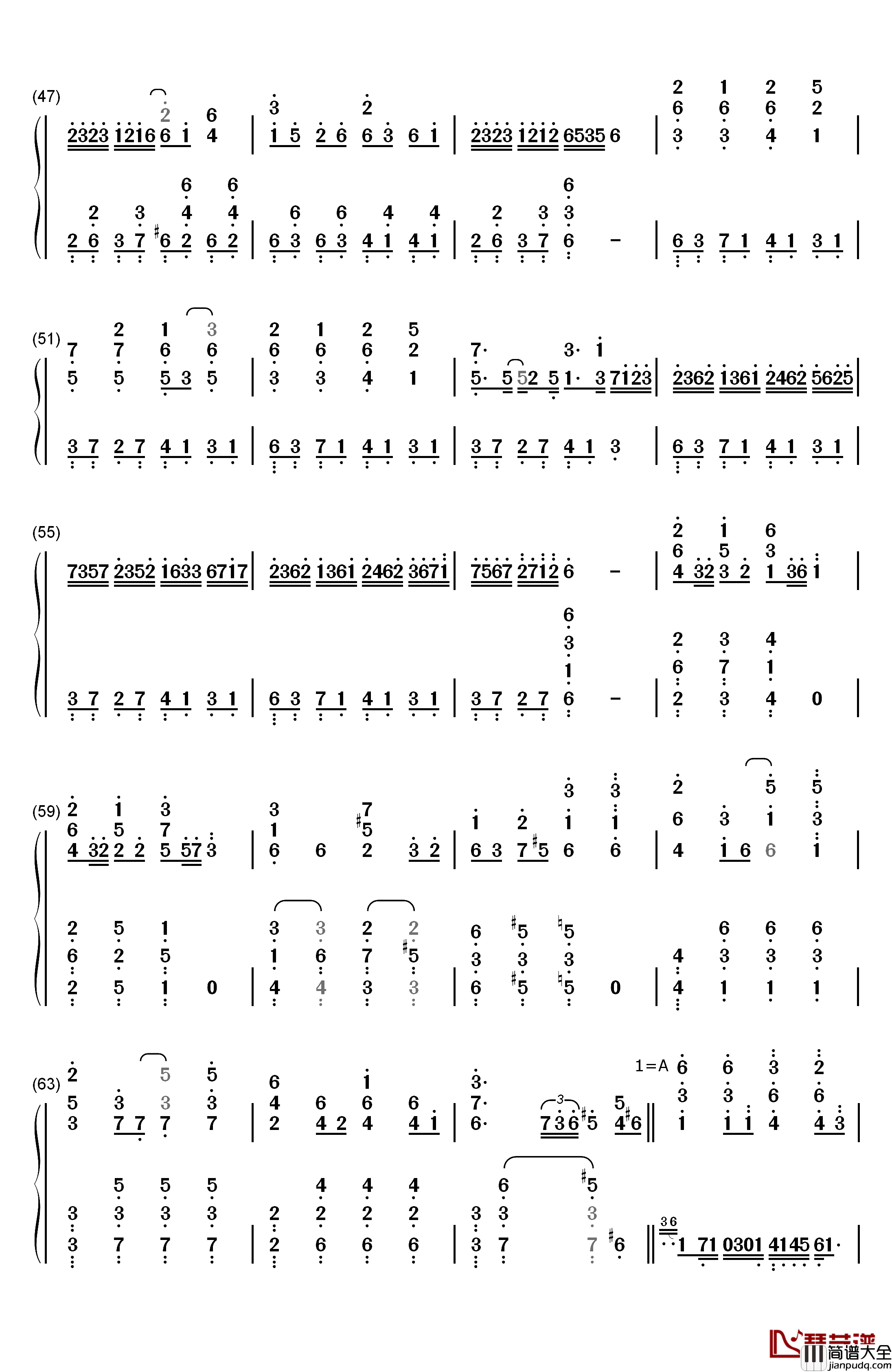凛として咲く花の如く钢琴简谱_数字双手_红色リトマス