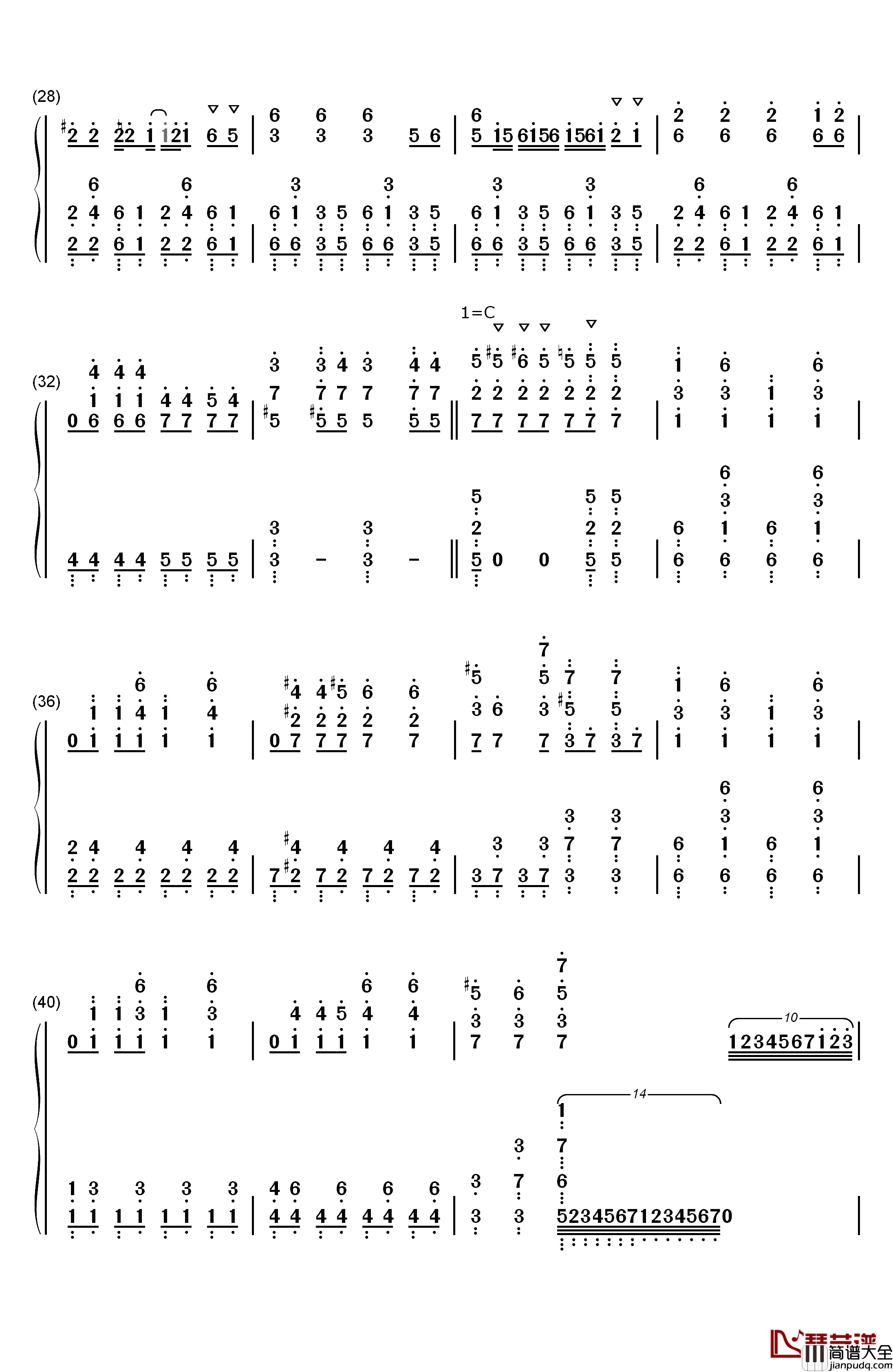 太阳曰く燃えよカオス钢琴简谱_数字双手_田中秀和
