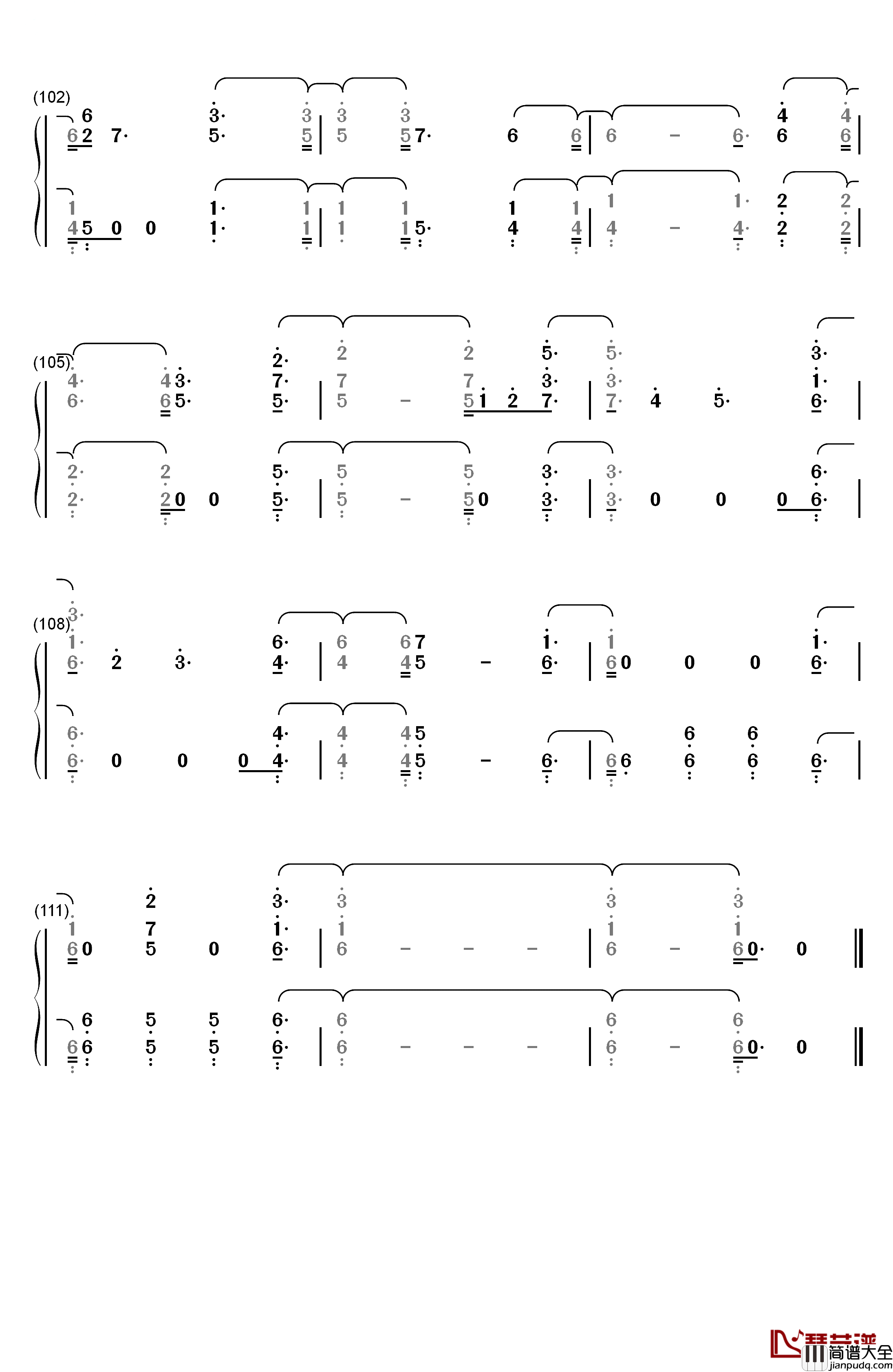 2U钢琴简谱_数字双手_David_Guetta_ft_Justin_Bieber