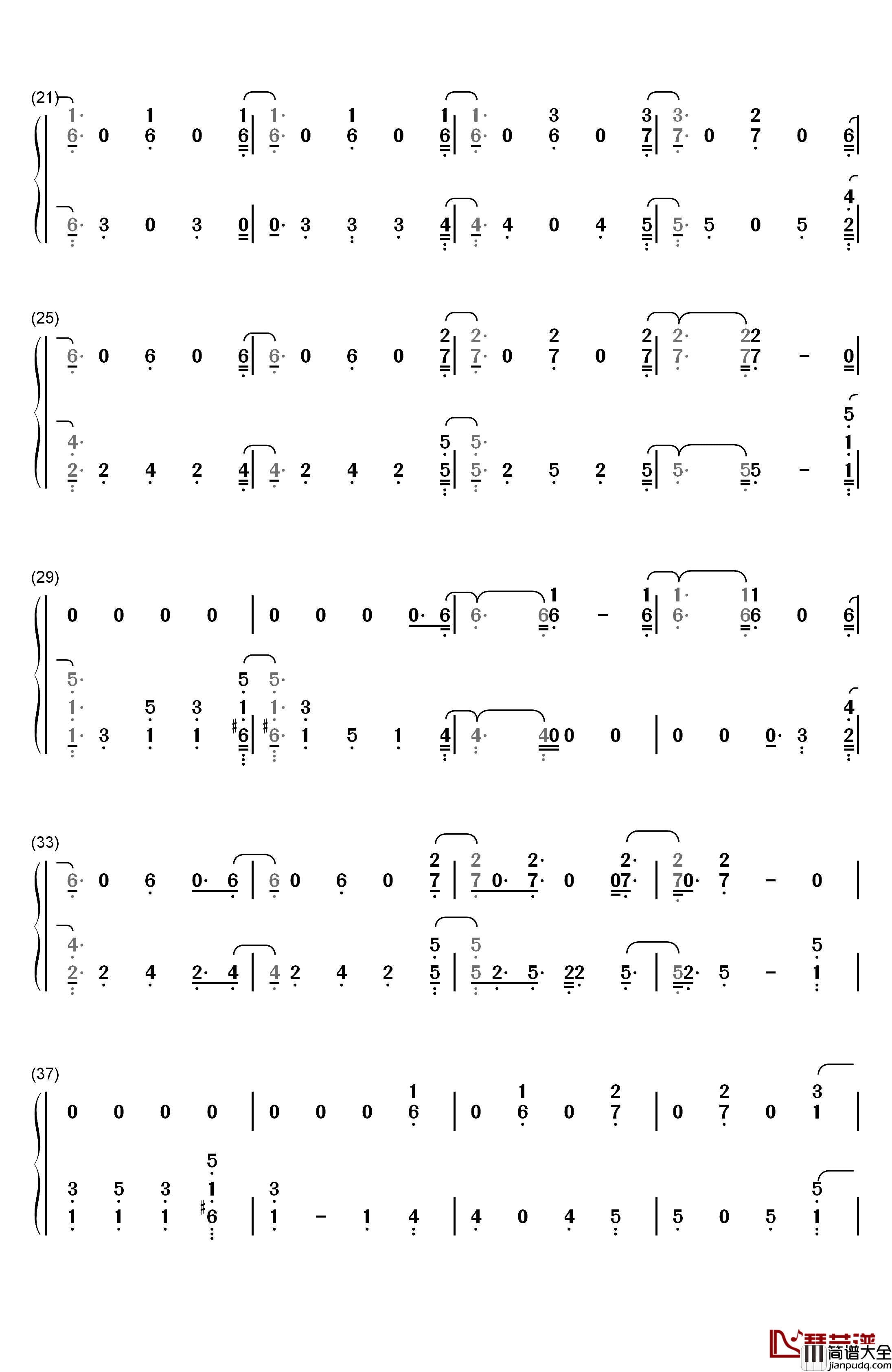 Free_Me钢琴简谱_数字双手_Sia