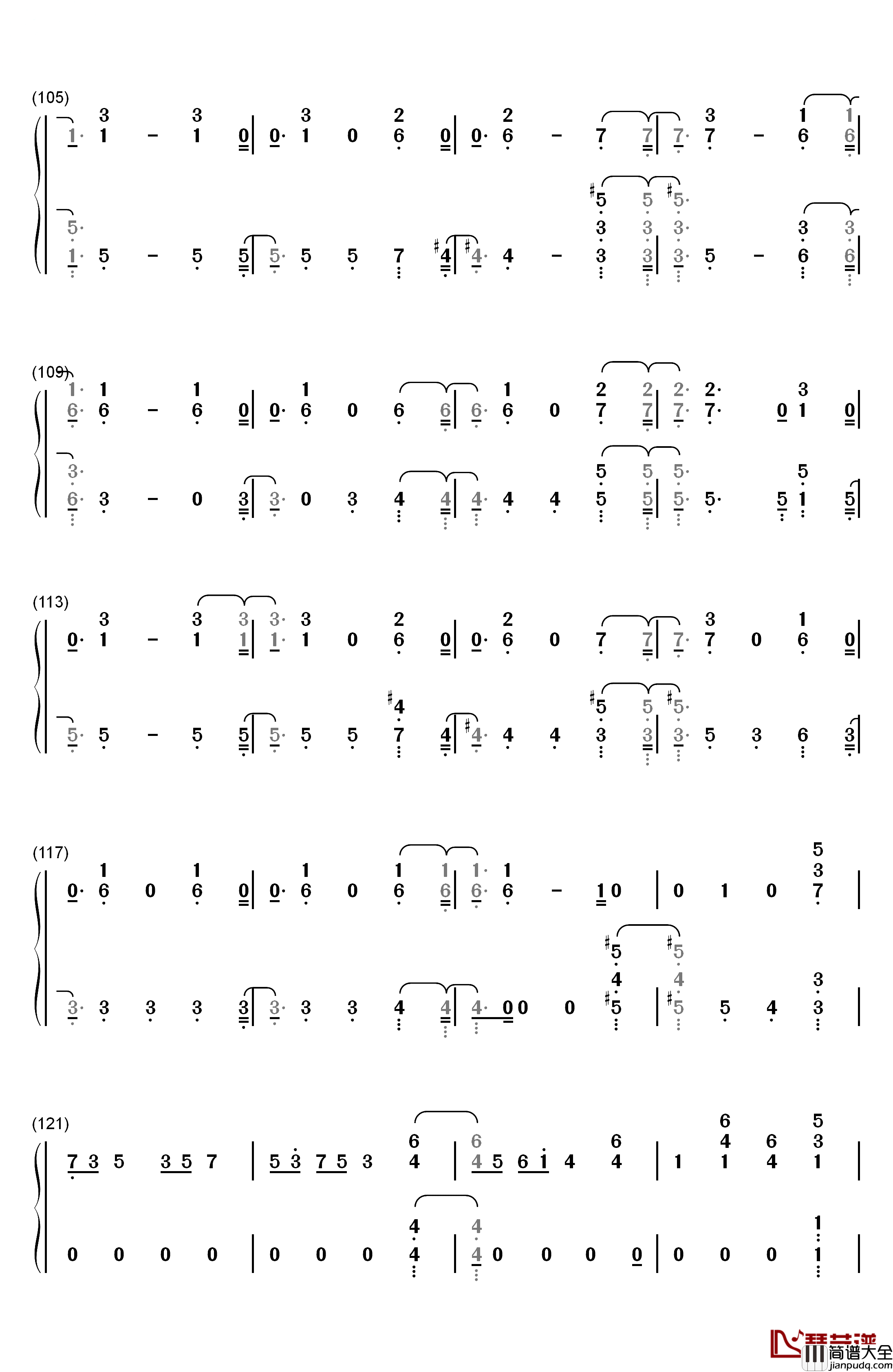 Free_Me钢琴简谱_数字双手_Sia