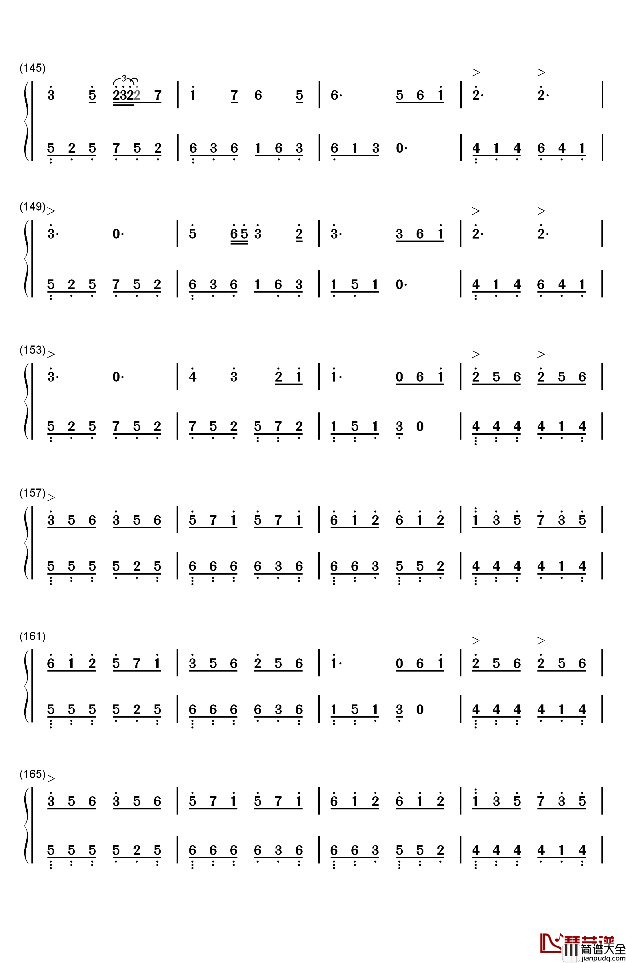 千本樱变奏钢琴简谱_数字双手_初音ミク