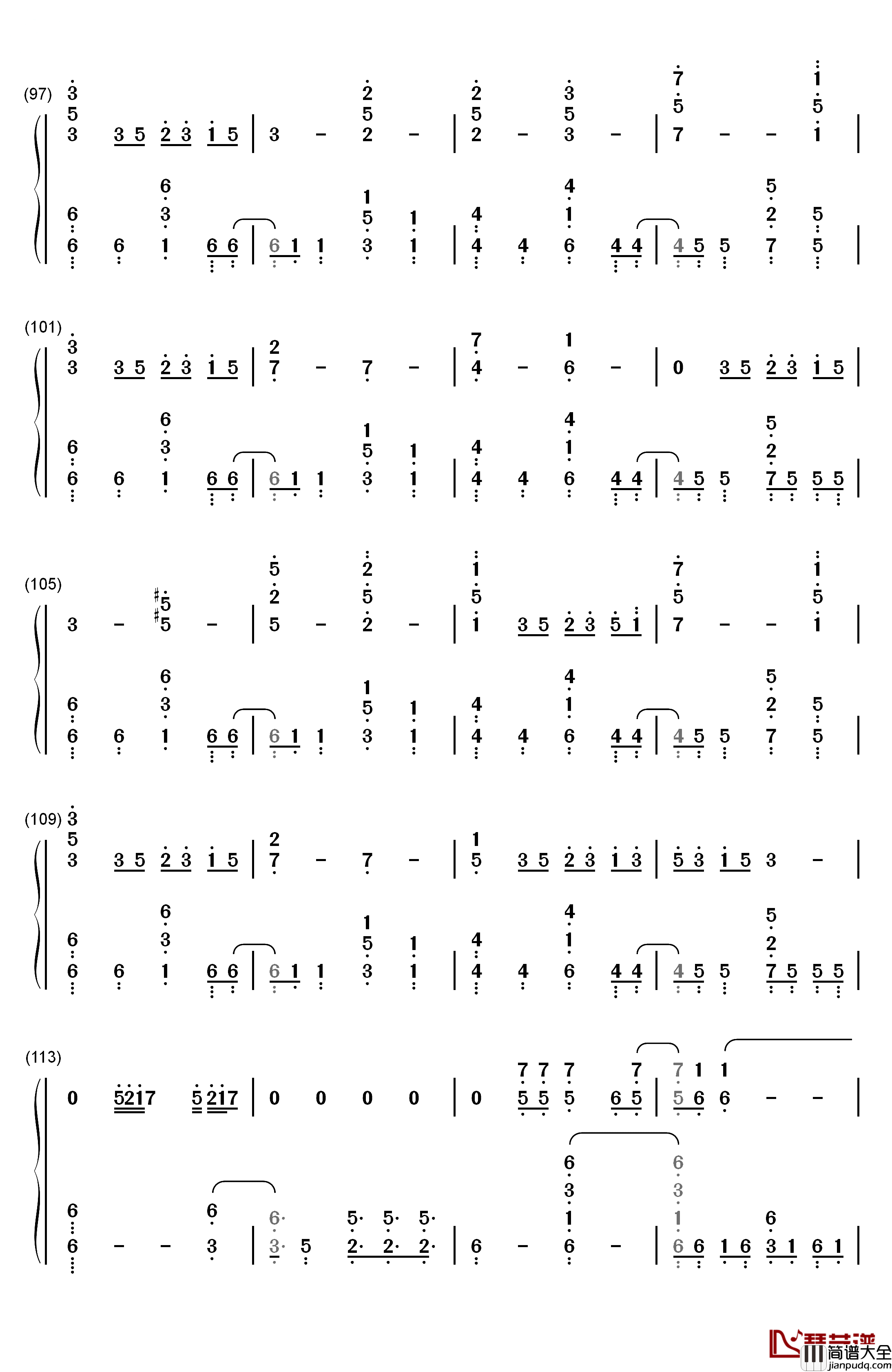 Signal钢琴简谱_数字双手_TK_from_凛として时雨