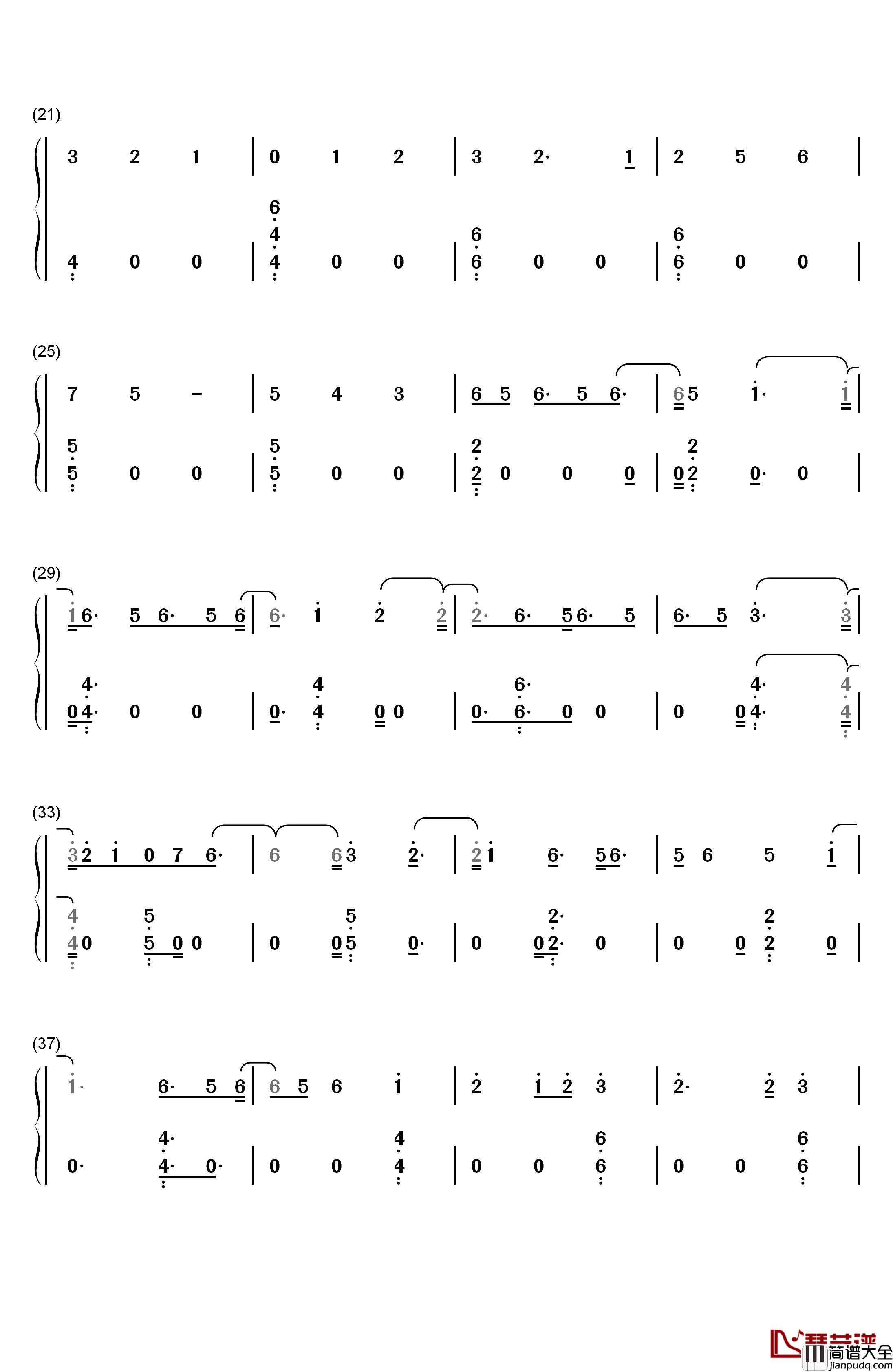 One_Woman_Man钢琴简谱_数字双手_John_Legend