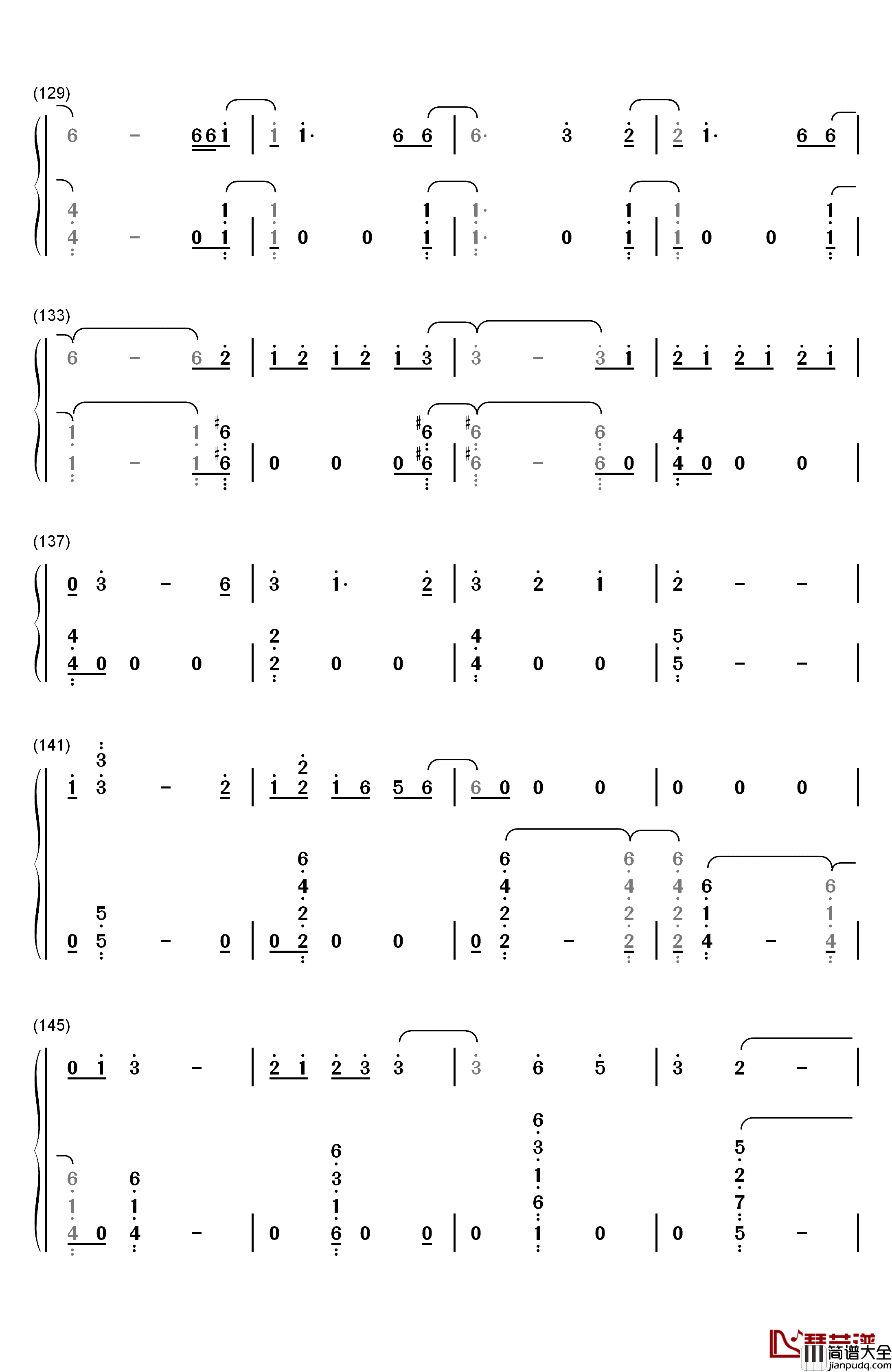 One_Woman_Man钢琴简谱_数字双手_John_Legend
