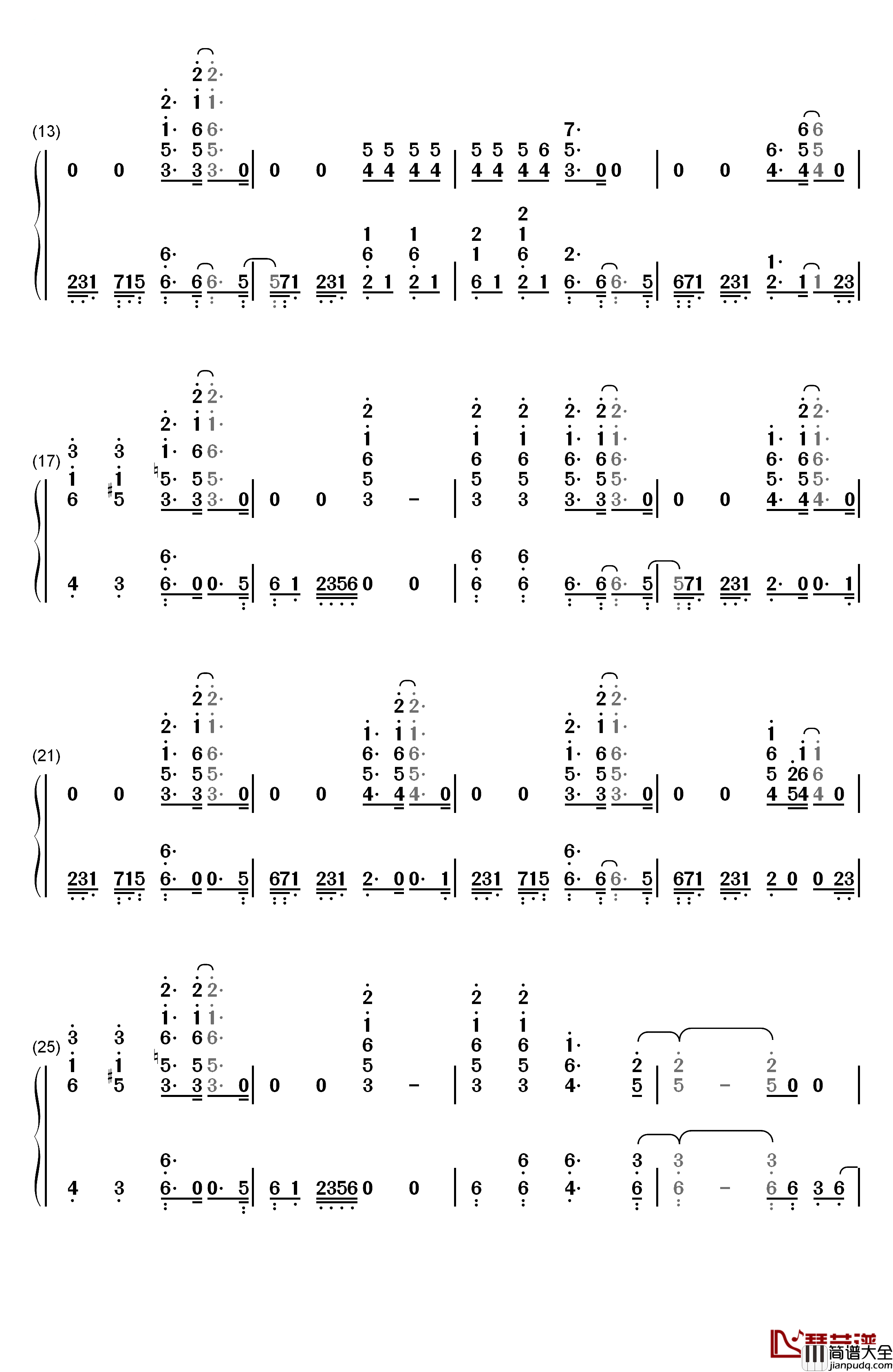 24K_Magic钢琴简谱_数字双手_Bruno_Mars