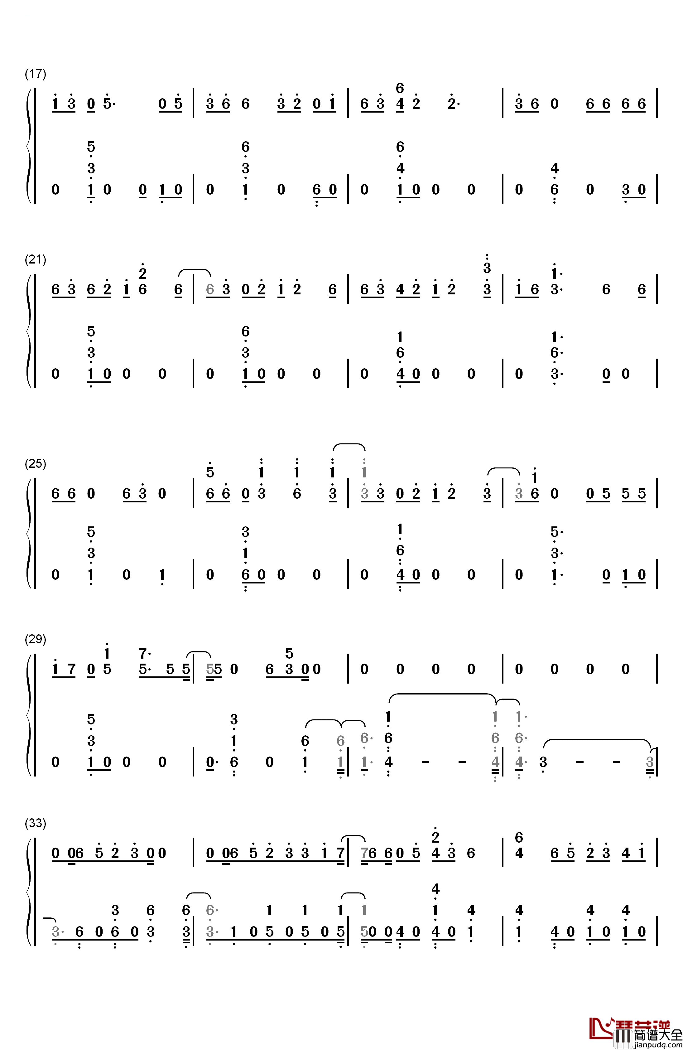 Welcome_to_My_Life钢琴简谱_数字双手_Chris_Brown