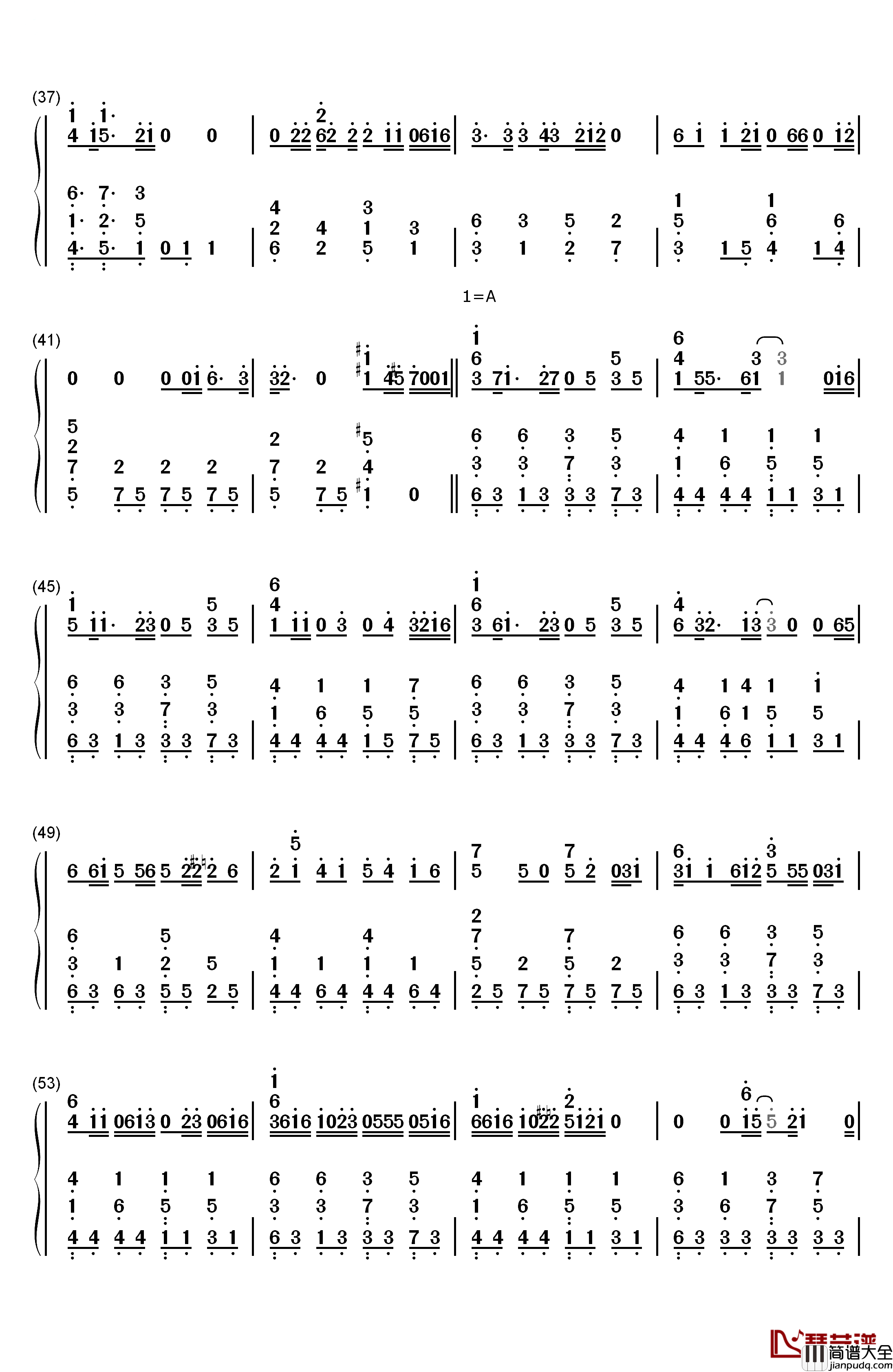 蝶々结び钢琴简谱_数字双手_Aimer
