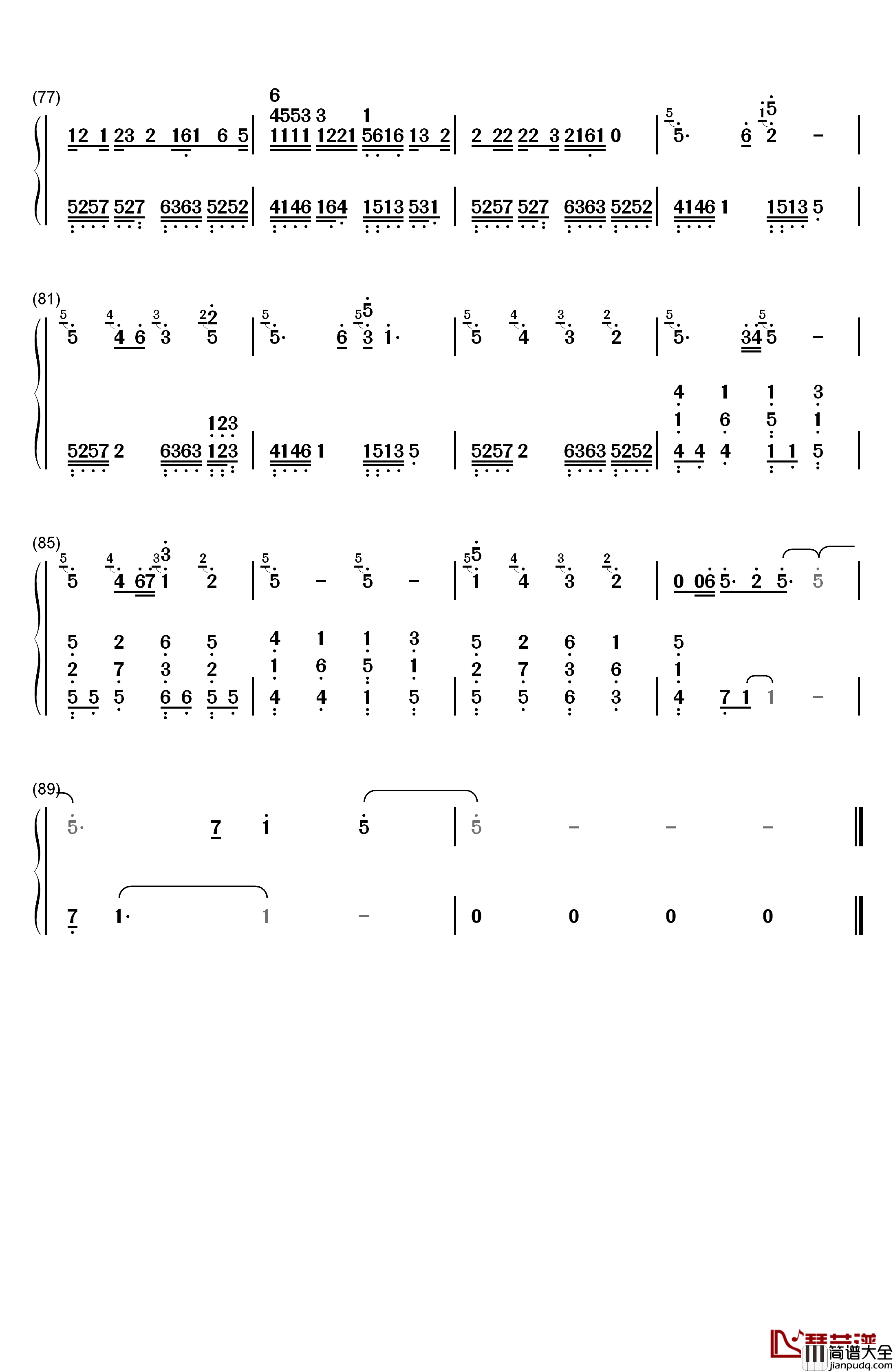 蝶々结び钢琴简谱_数字双手_Aimer