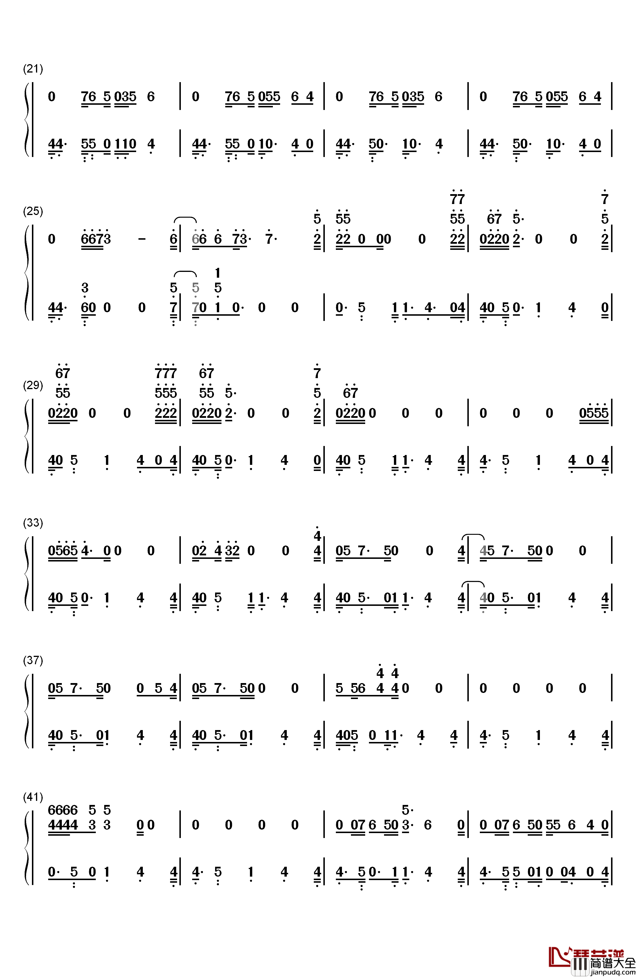 Yellow_Light钢琴简谱_数字双手_Pharrell_Williams