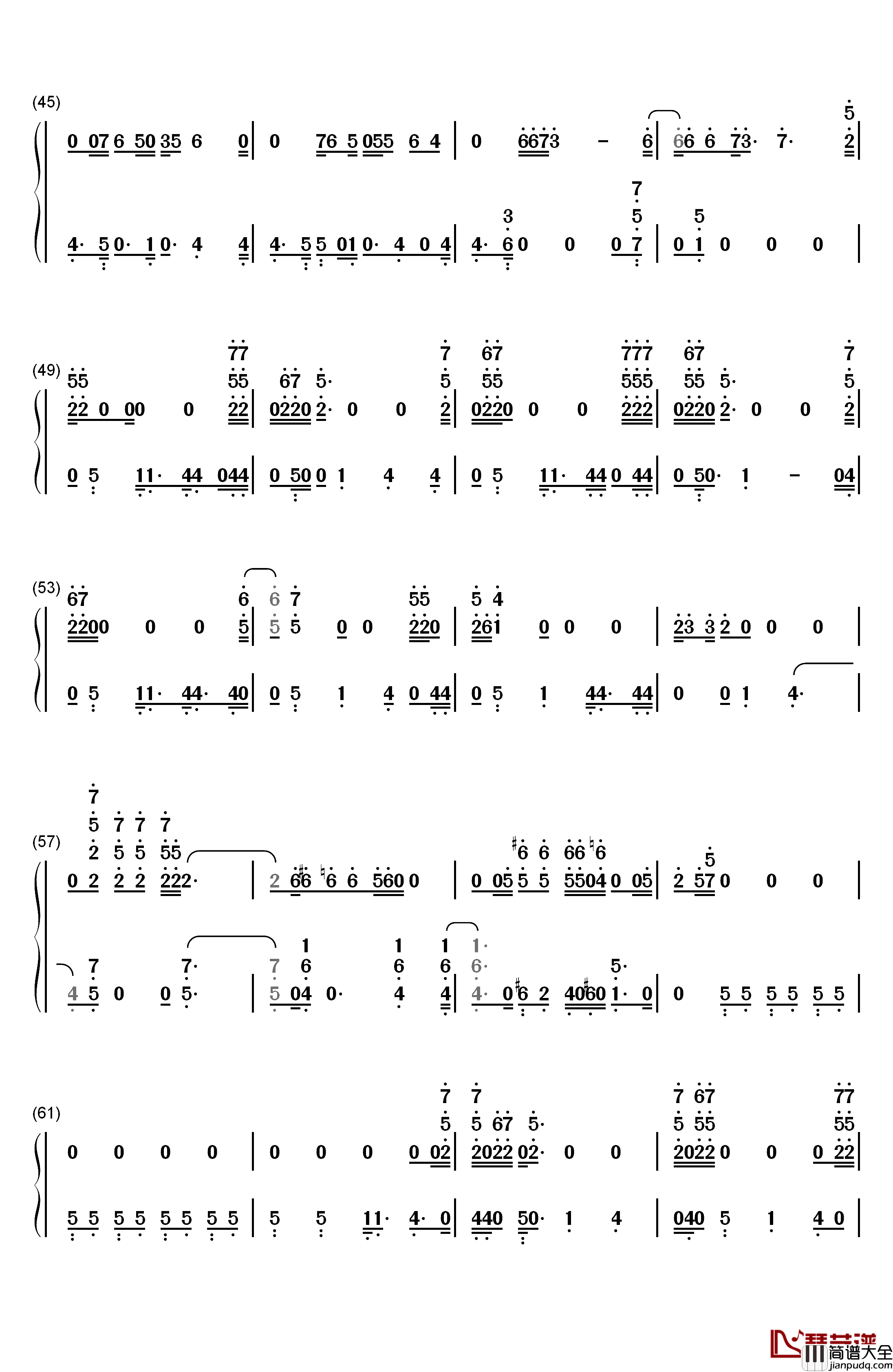 Yellow_Light钢琴简谱_数字双手_Pharrell_Williams