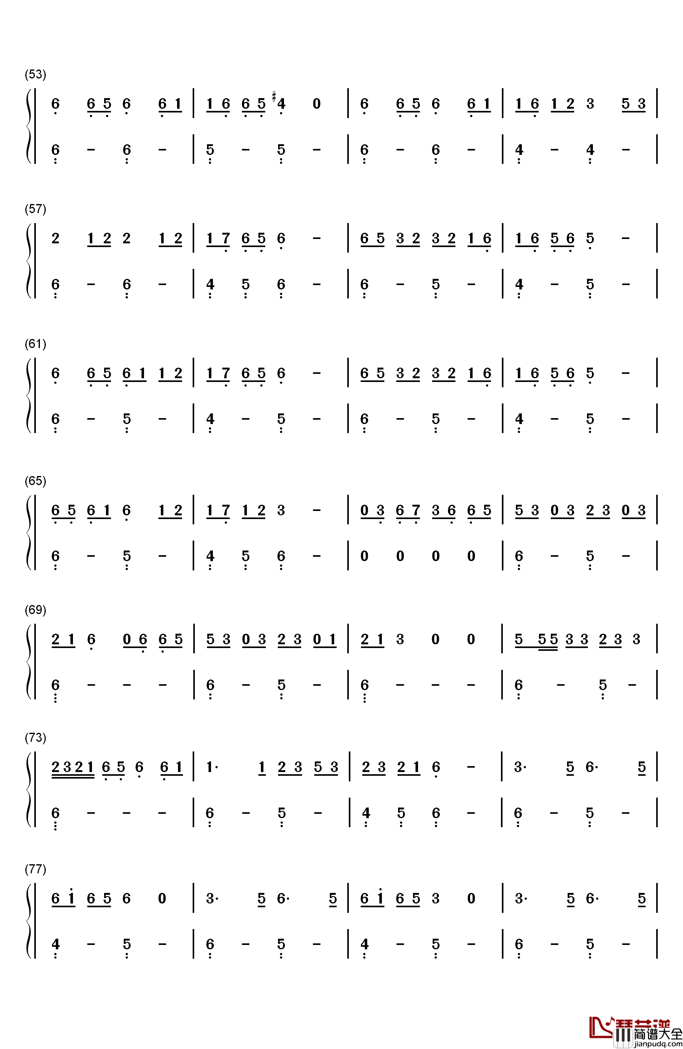 桃源恋歌钢琴简谱_数字双手_Miume・MARiA・217