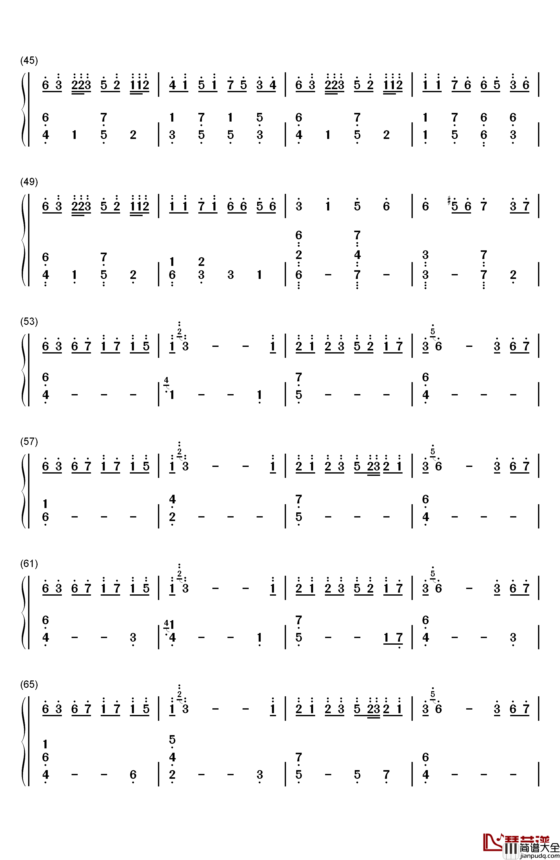 Eternal_Hope钢琴简谱_数字双手_Clinton_Ngan