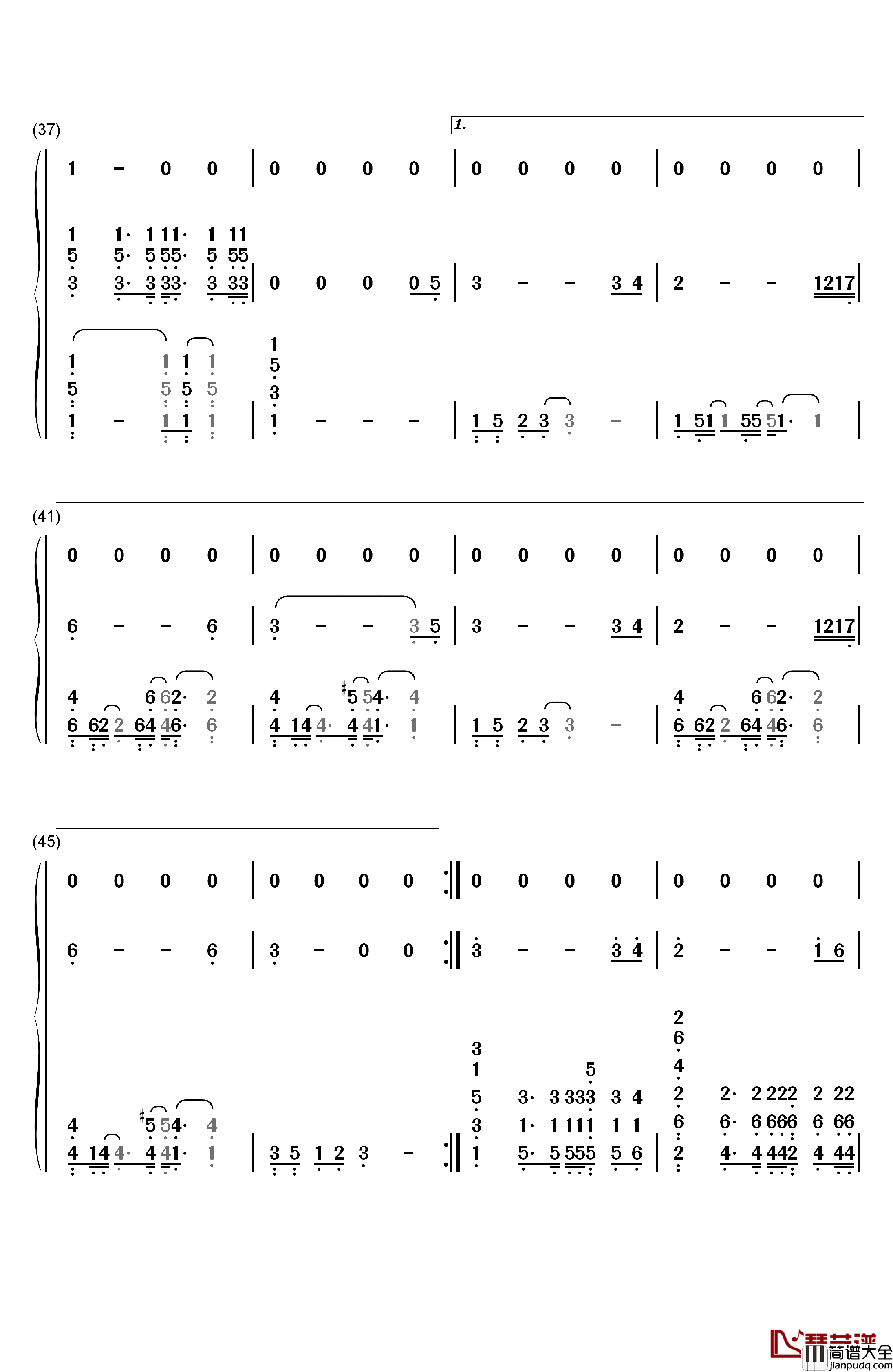旅行钢琴简谱_数字双手_许巍