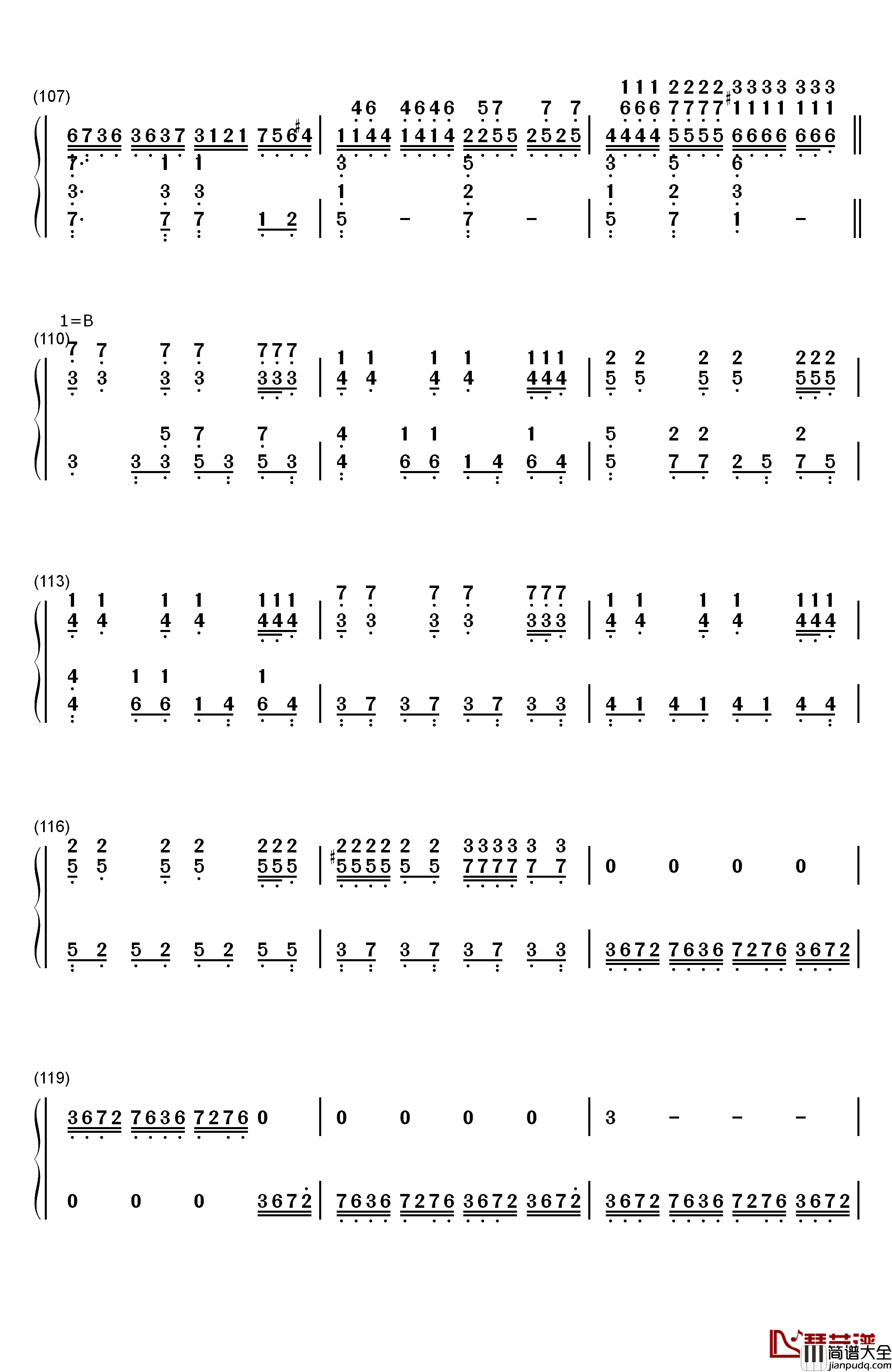 千年幻想郷钢琴简谱_数字双手_东方project