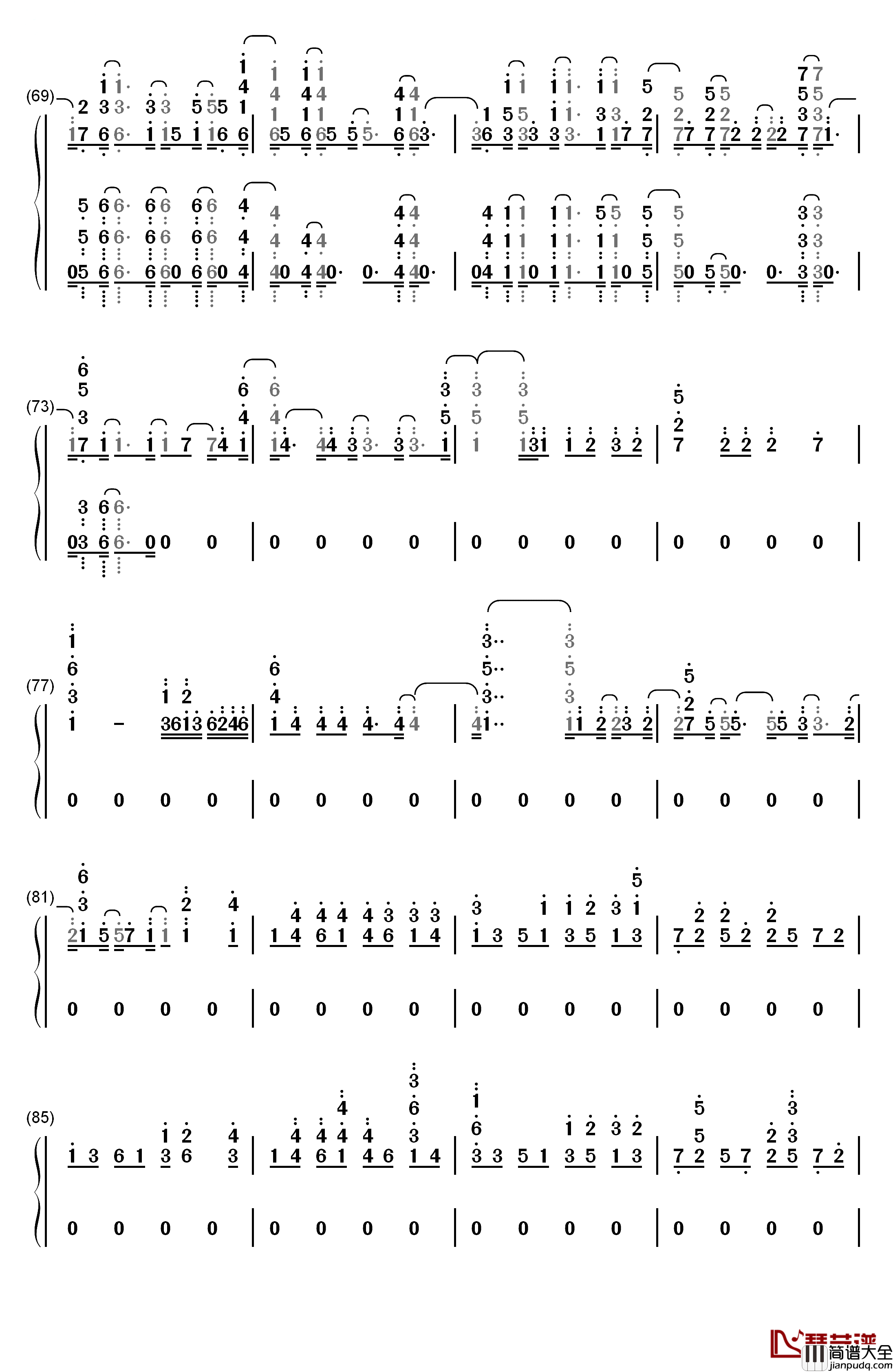 Scared_To_Be_Lonely钢琴简谱_数字双手_Martin_Garrix_Dua_Lipa