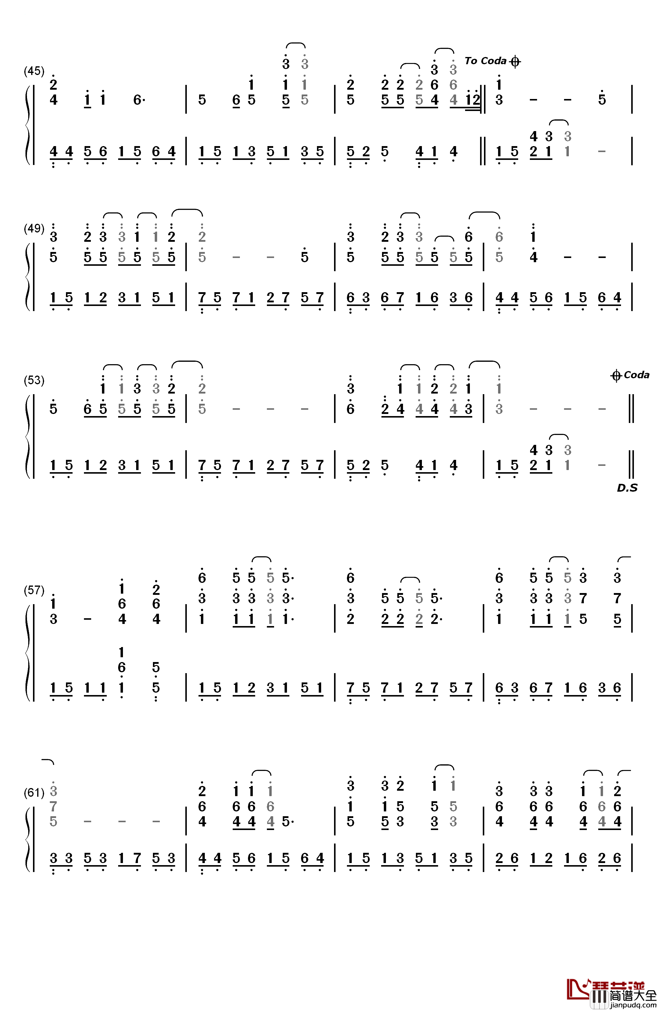 那些花儿钢琴简谱_数字双手_朴树