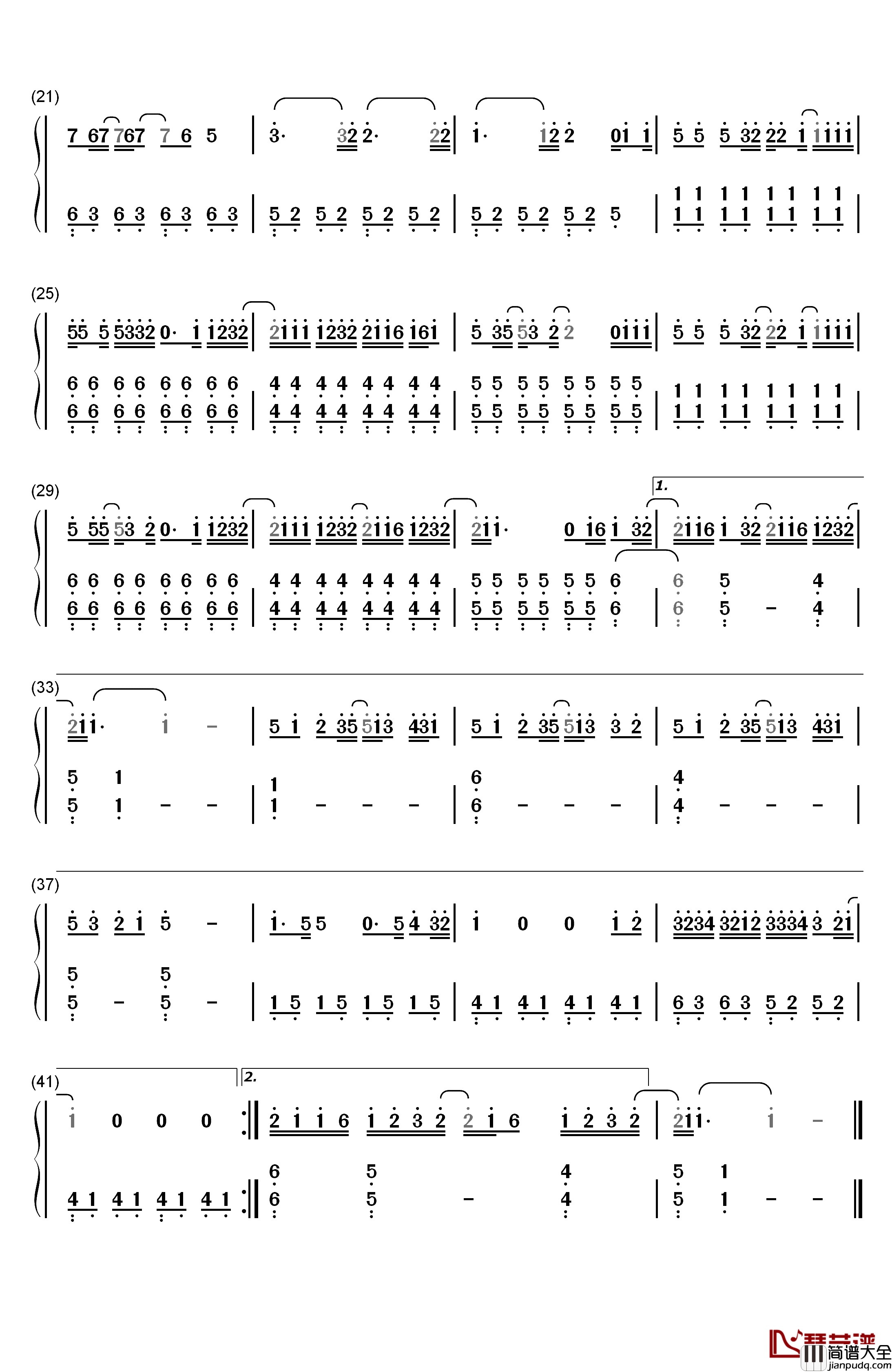 前前前世钢琴简谱_数字双手_RADWIMPS