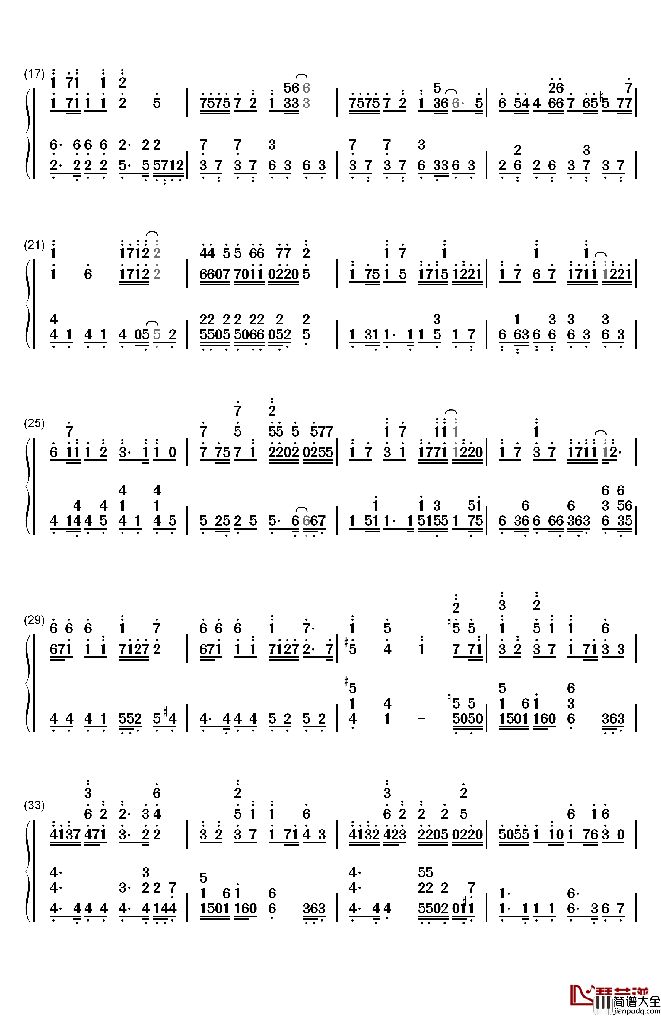 心のプラカード钢琴简谱_数字双手_AKB48