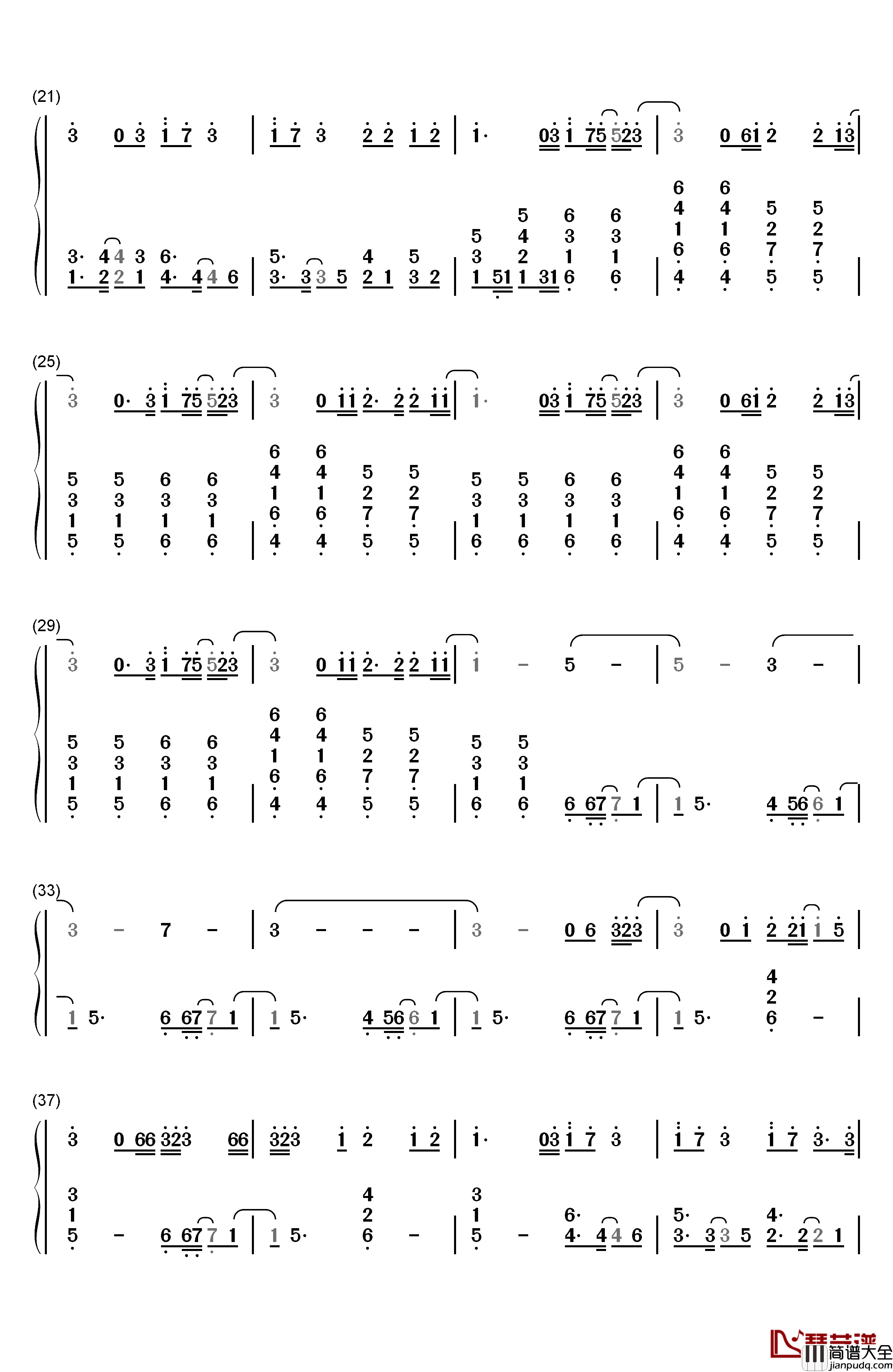 地球仪钢琴简谱_数字双手_松泽由美