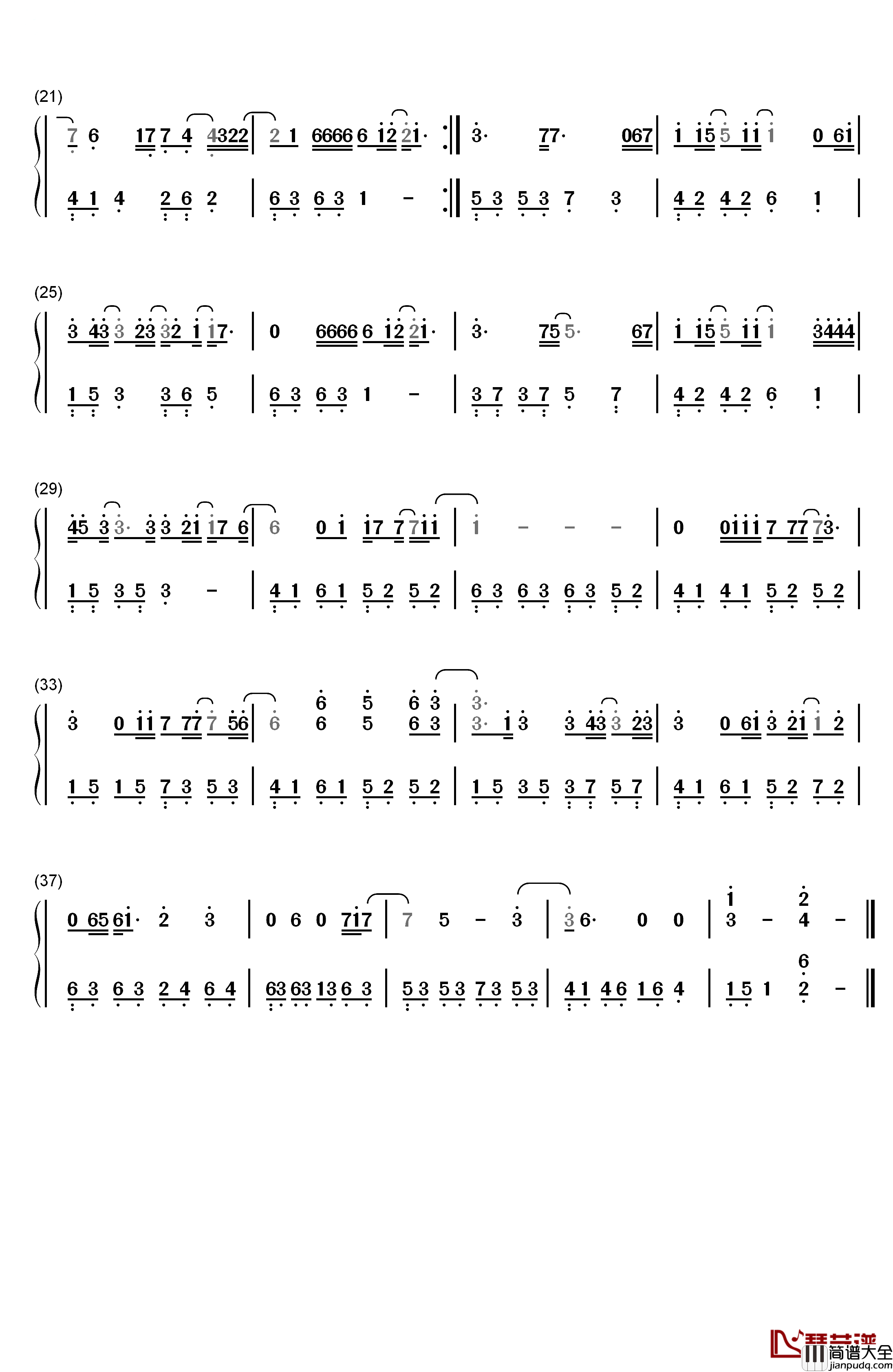 再次见到你钢琴简谱_数字双手_金娜英__Mad_Clown