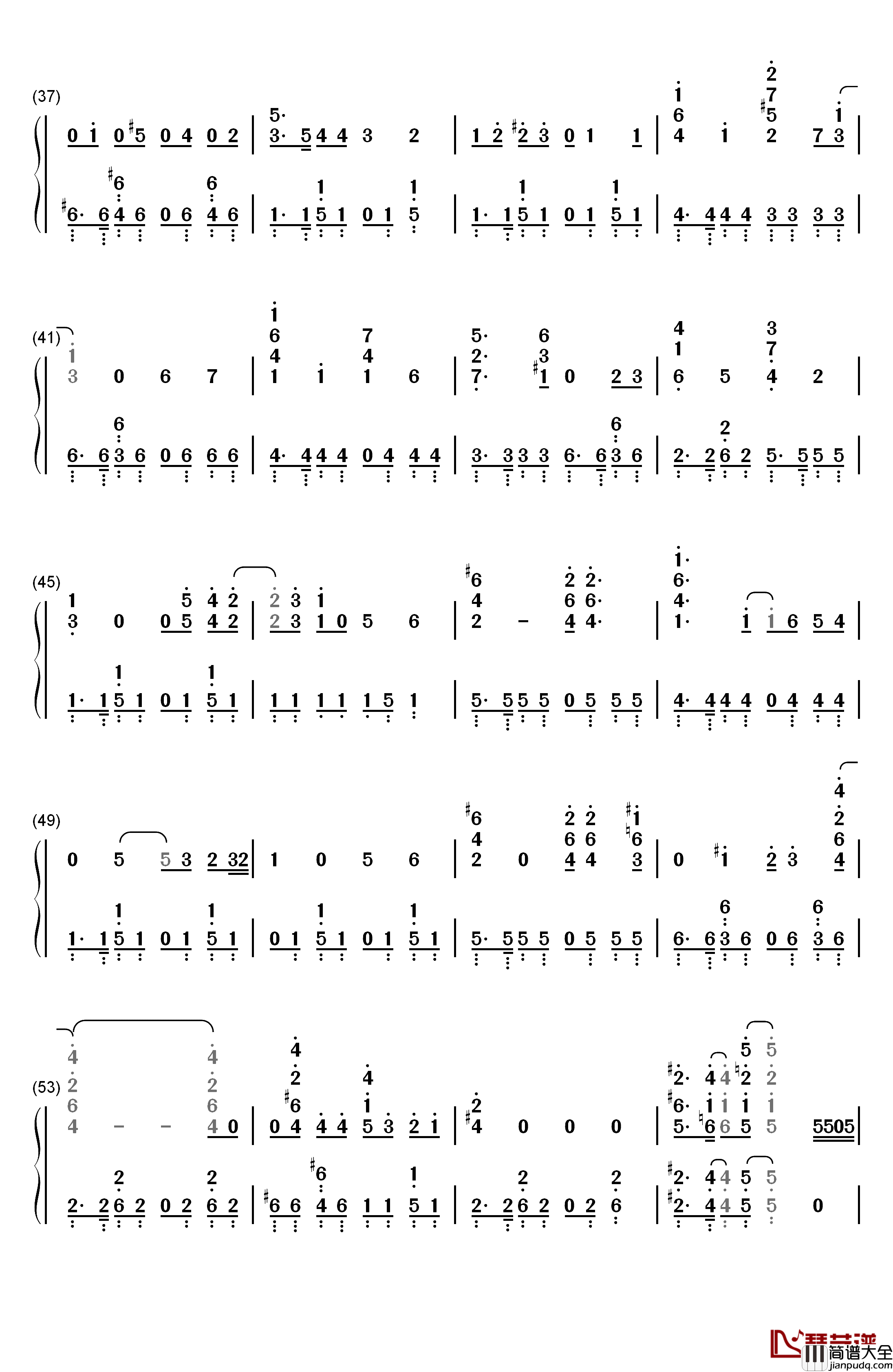 We_are!钢琴简谱_数字双手_きただにひろし