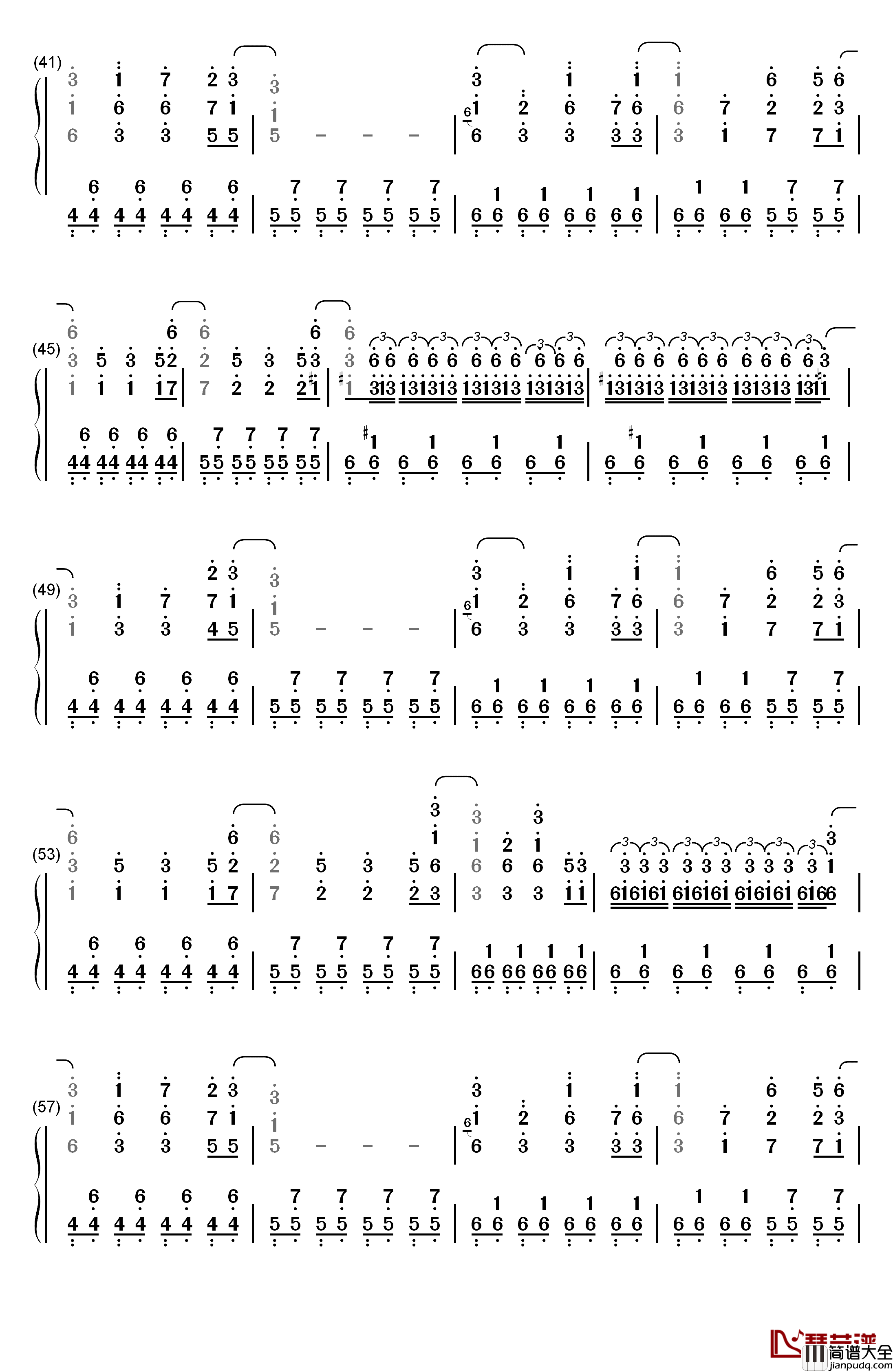 少女幻葬_~_Necro钢琴简谱_数字双手_东方Project