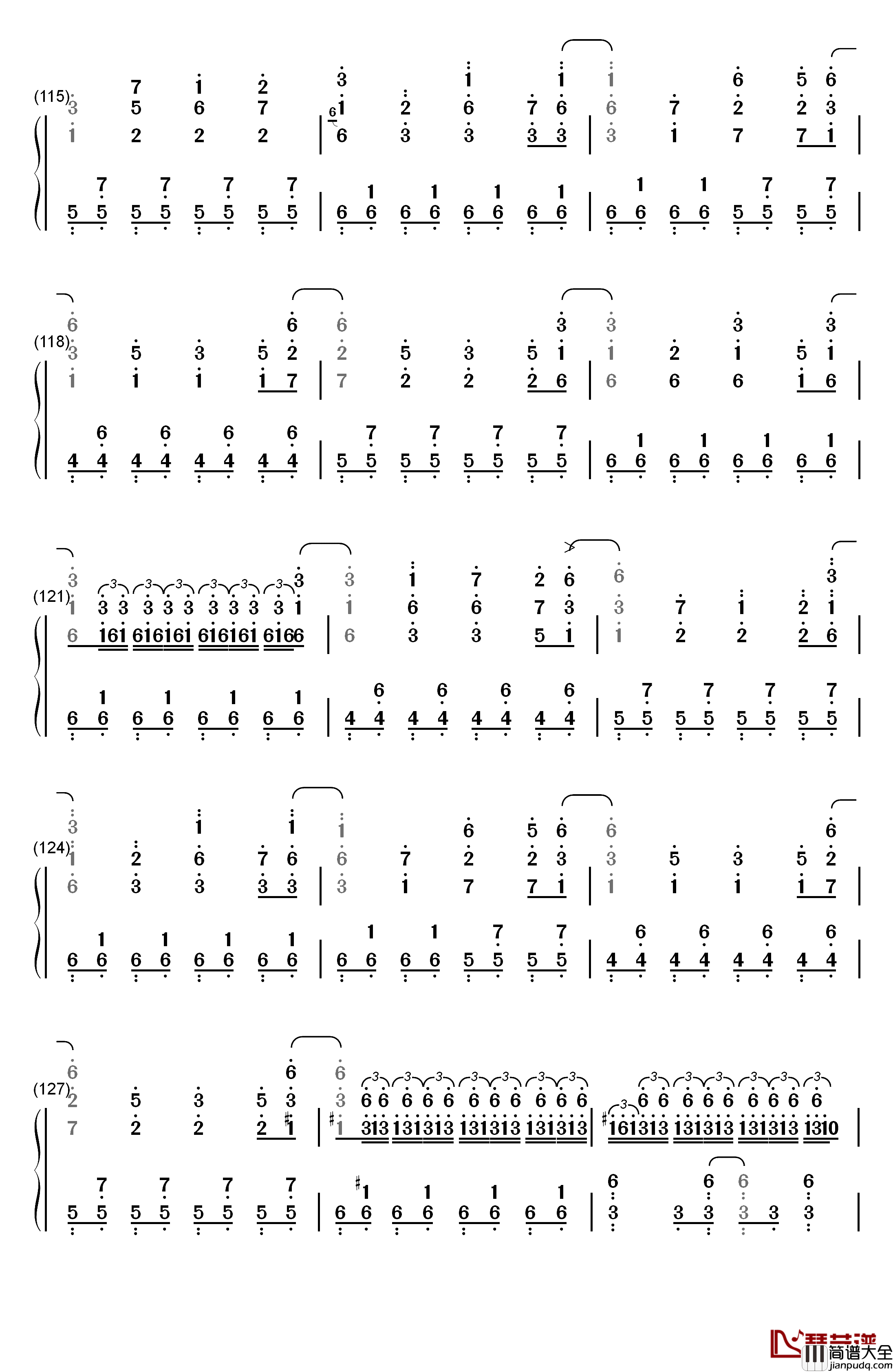 少女幻葬_~_Necro钢琴简谱_数字双手_东方Project