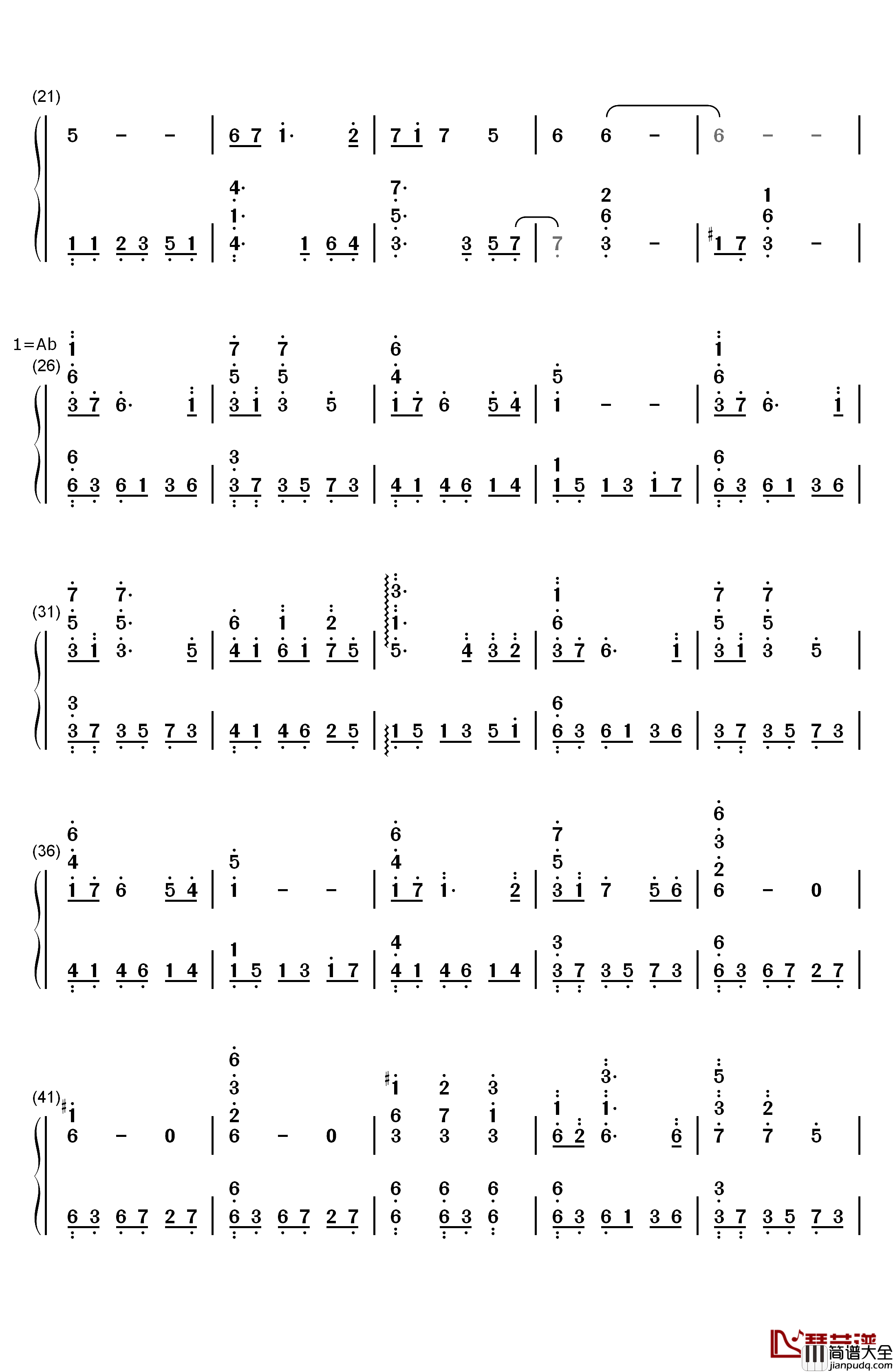 Everytime_You_Kissed_Me钢琴简谱_数字双手_Emily_Bindiger