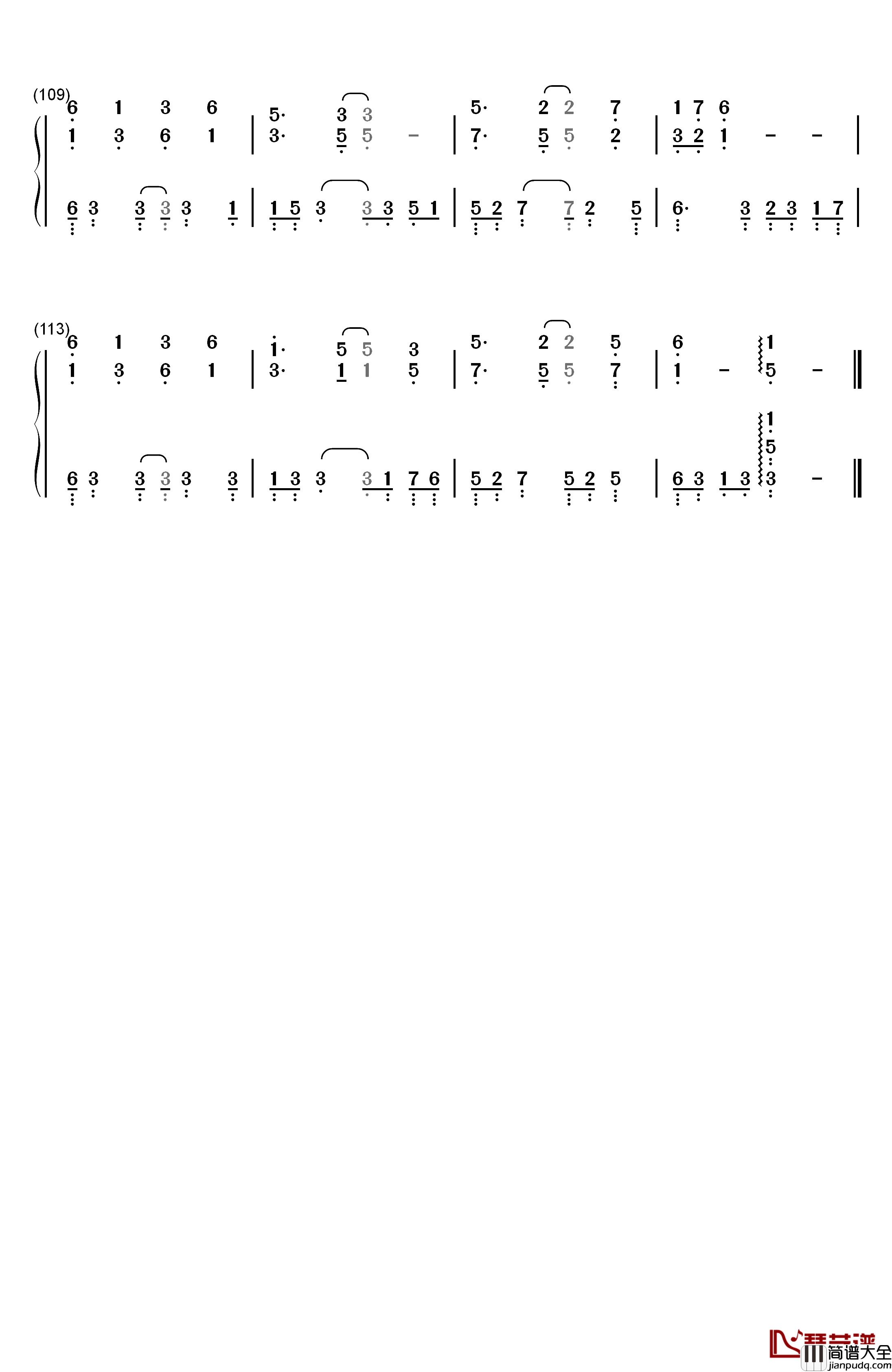 晨星钢琴简谱_数字双手_林海