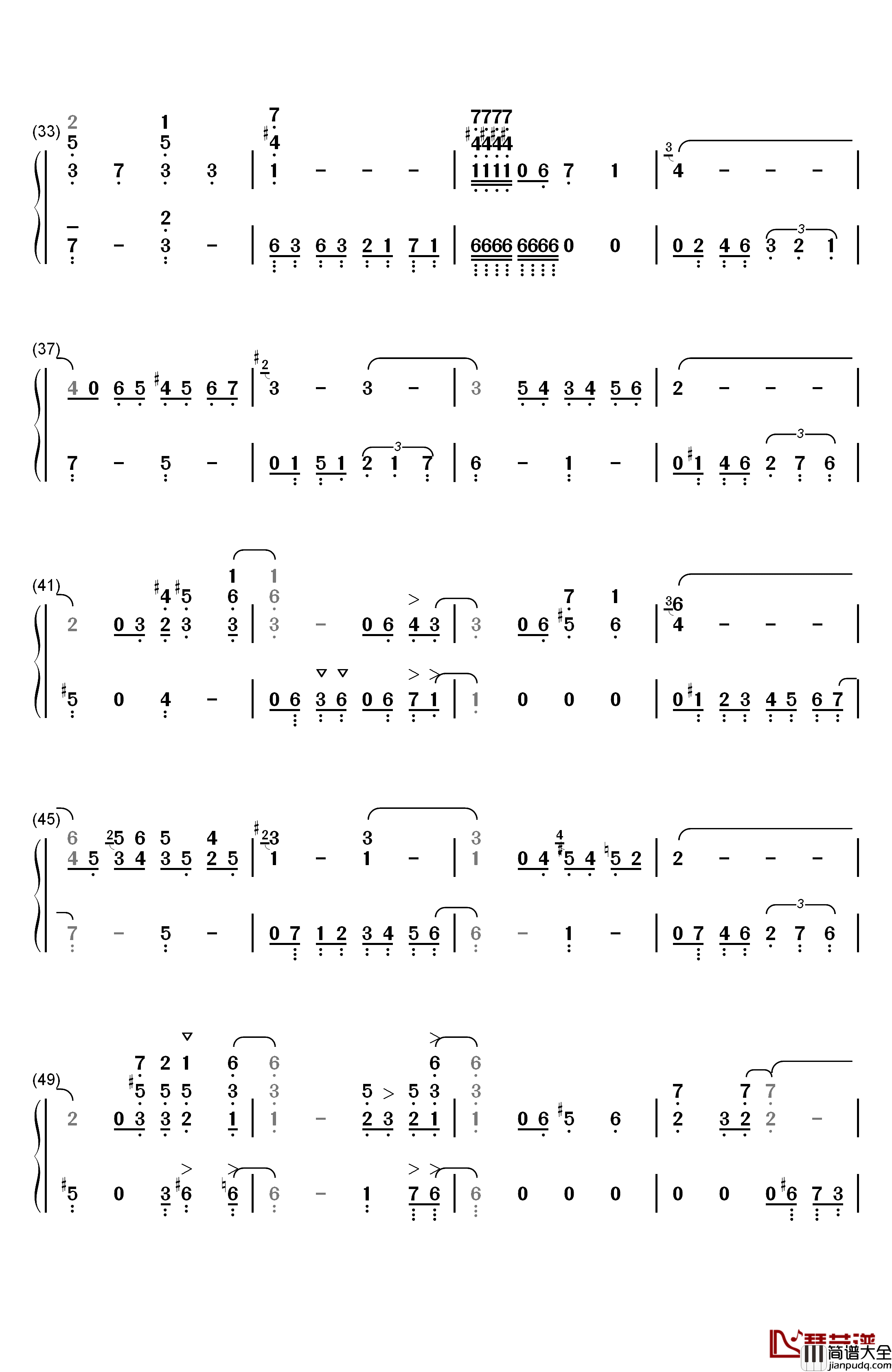 Autumn_Leaves钢琴简谱_数字双手_Joseph_Kosma