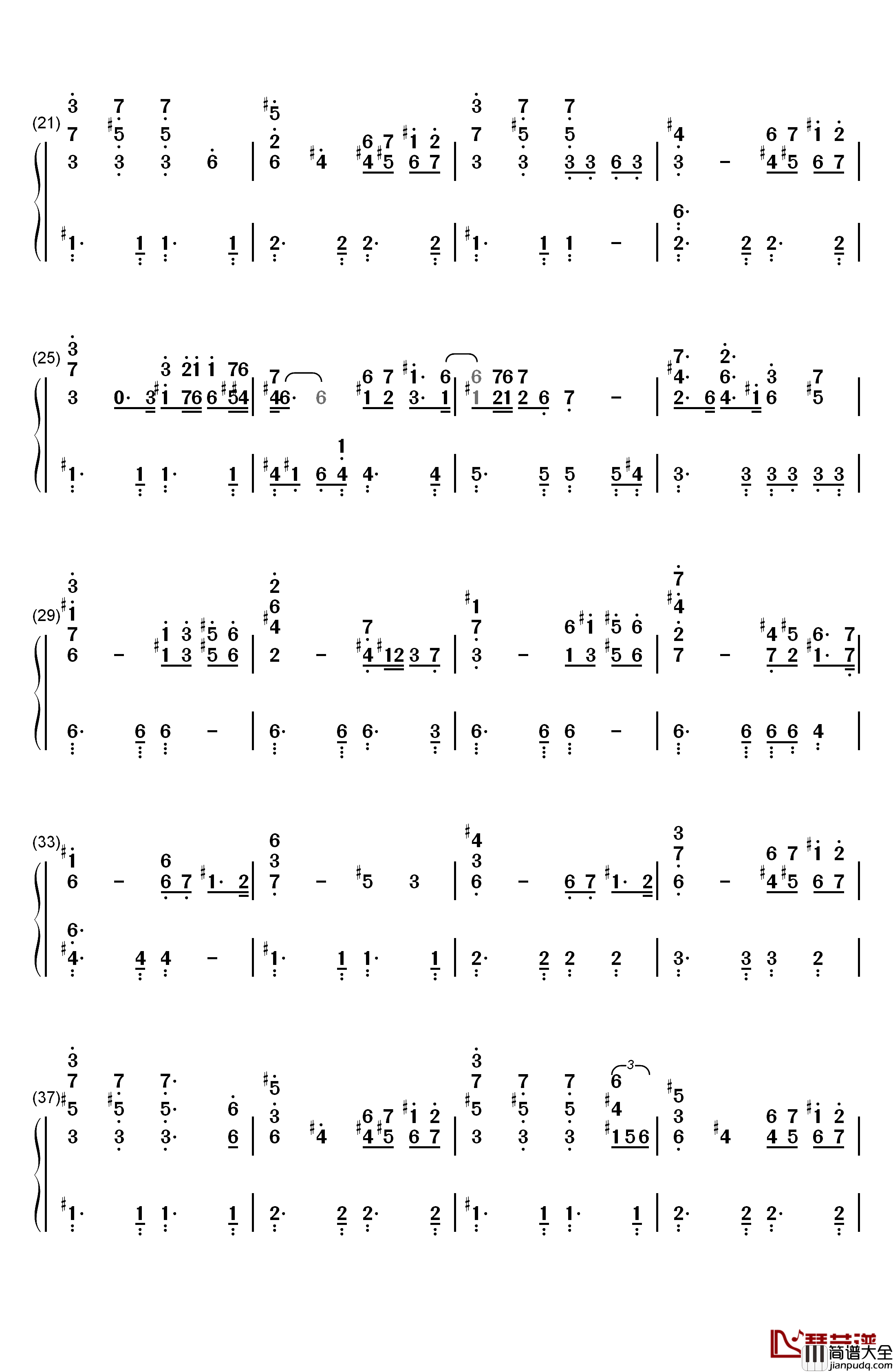 Beauty_and_the_Beast钢琴简谱_数字双手_Celine_Dion_Peabo_Bryson