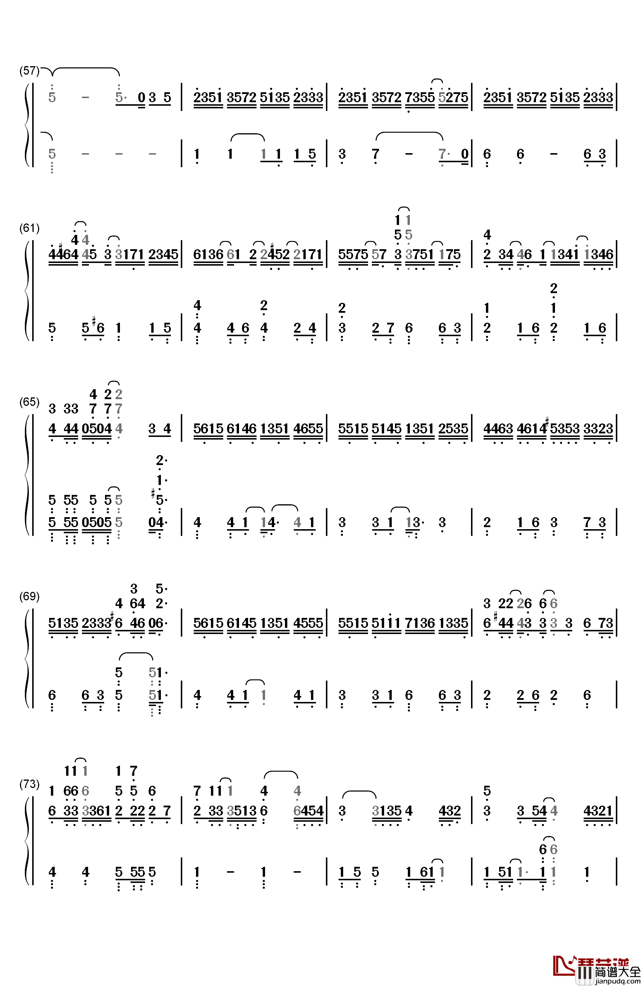 风的痕迹钢琴简谱_数字双手_VK克