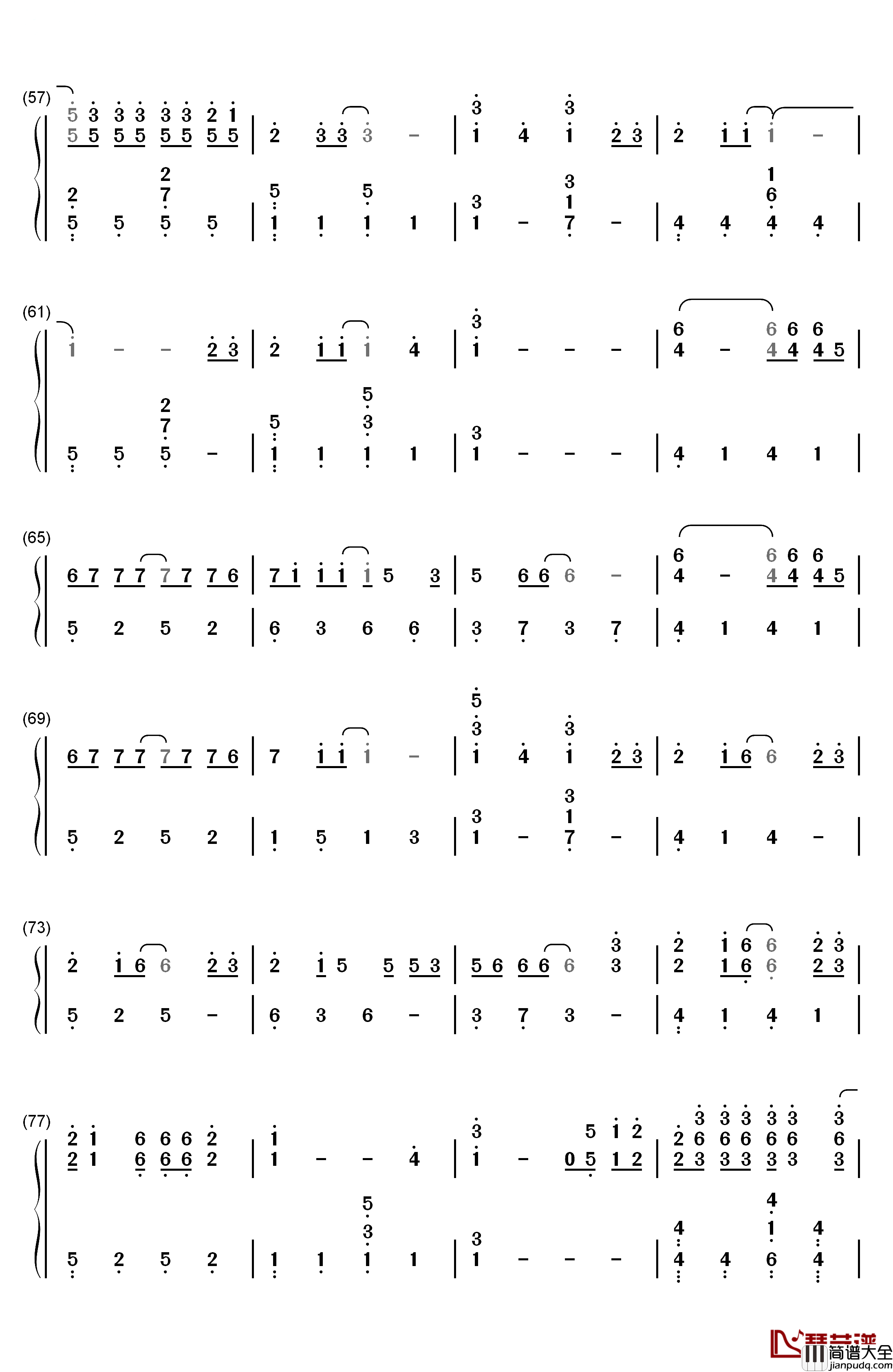 secret_base_君がくれたもの钢琴简谱_数字双手_ZONE