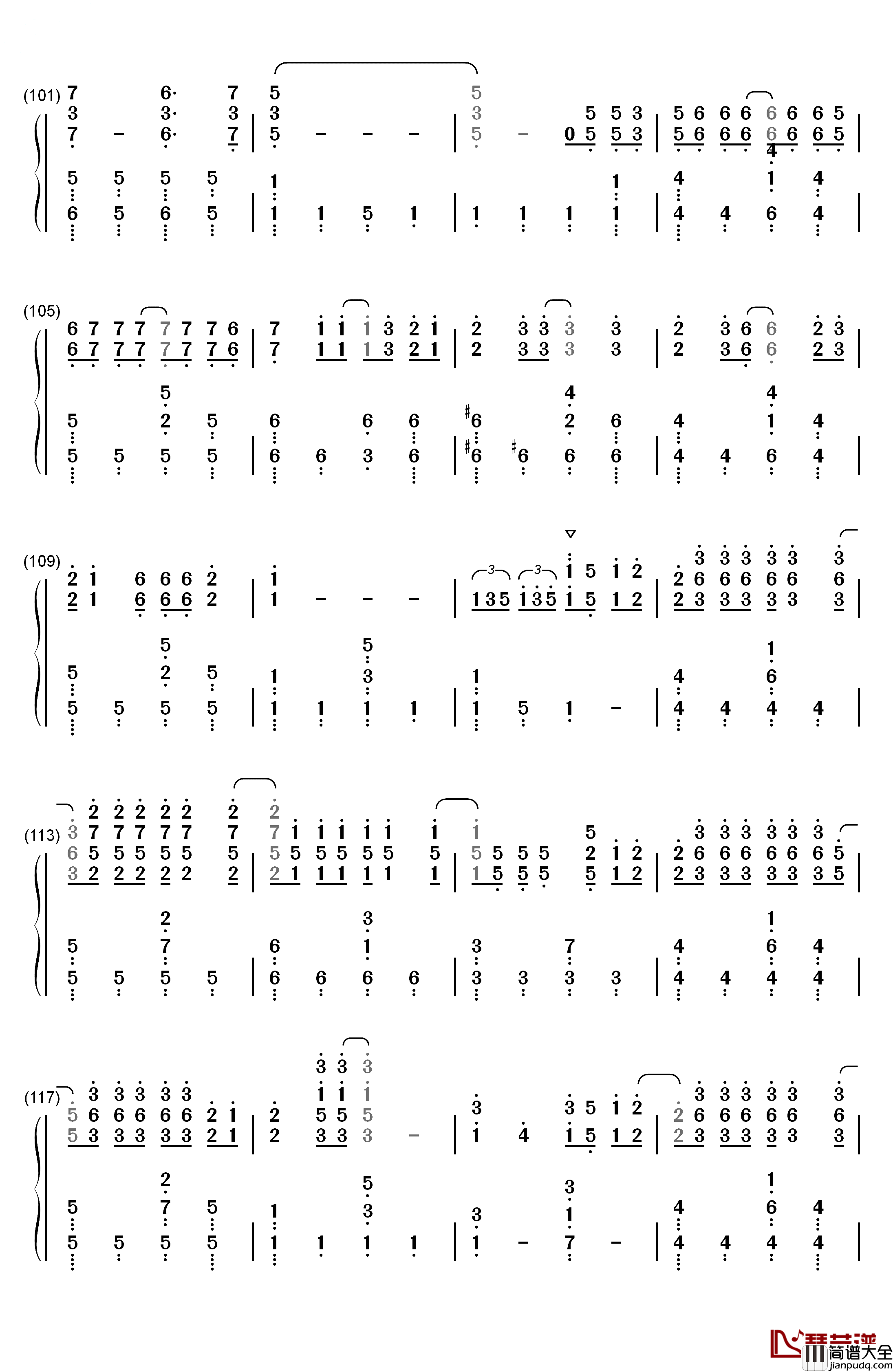 secret_base_君がくれたもの钢琴简谱_数字双手_ZONE