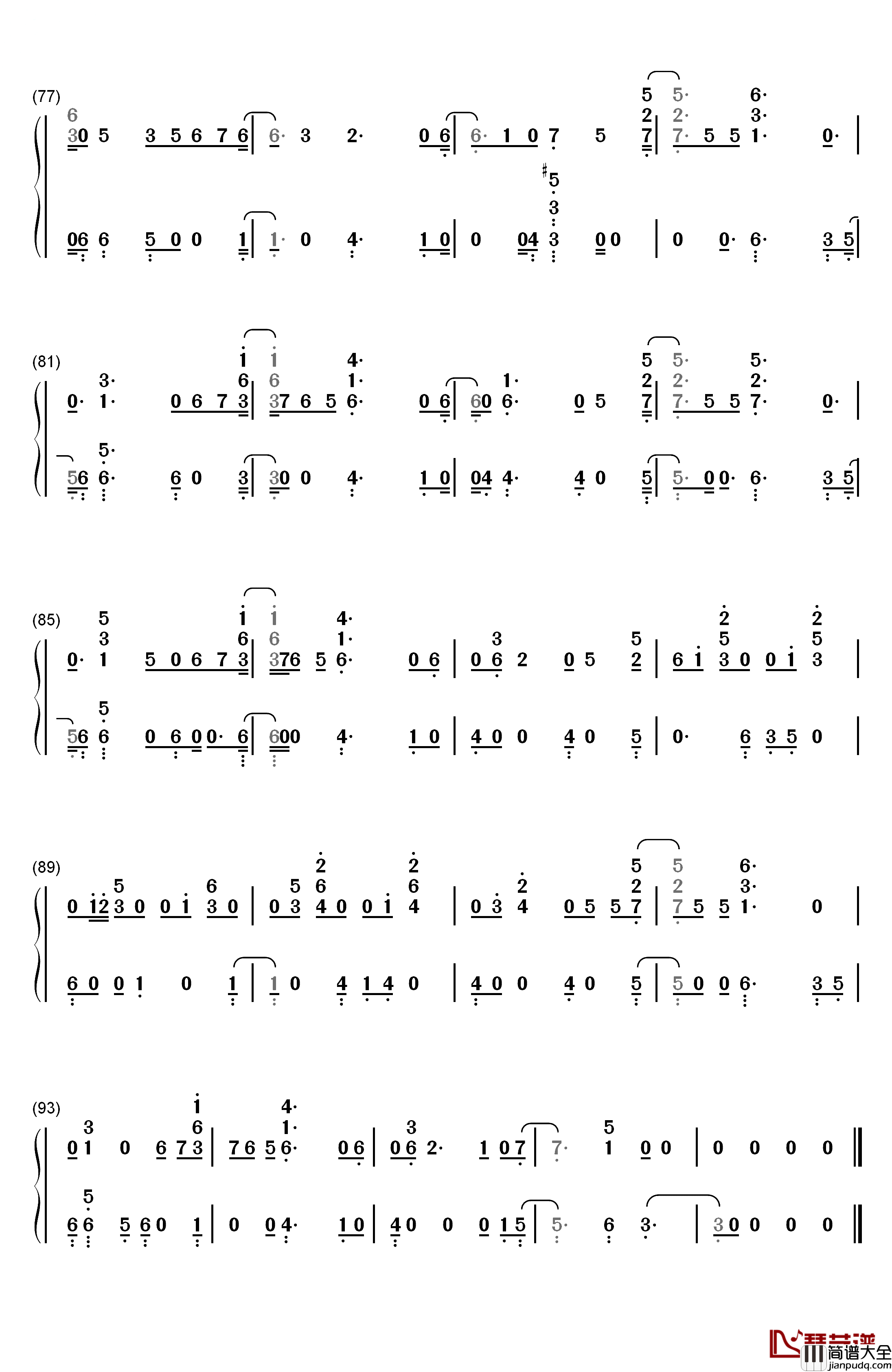 The_Eve钢琴简谱_数字双手_EXO